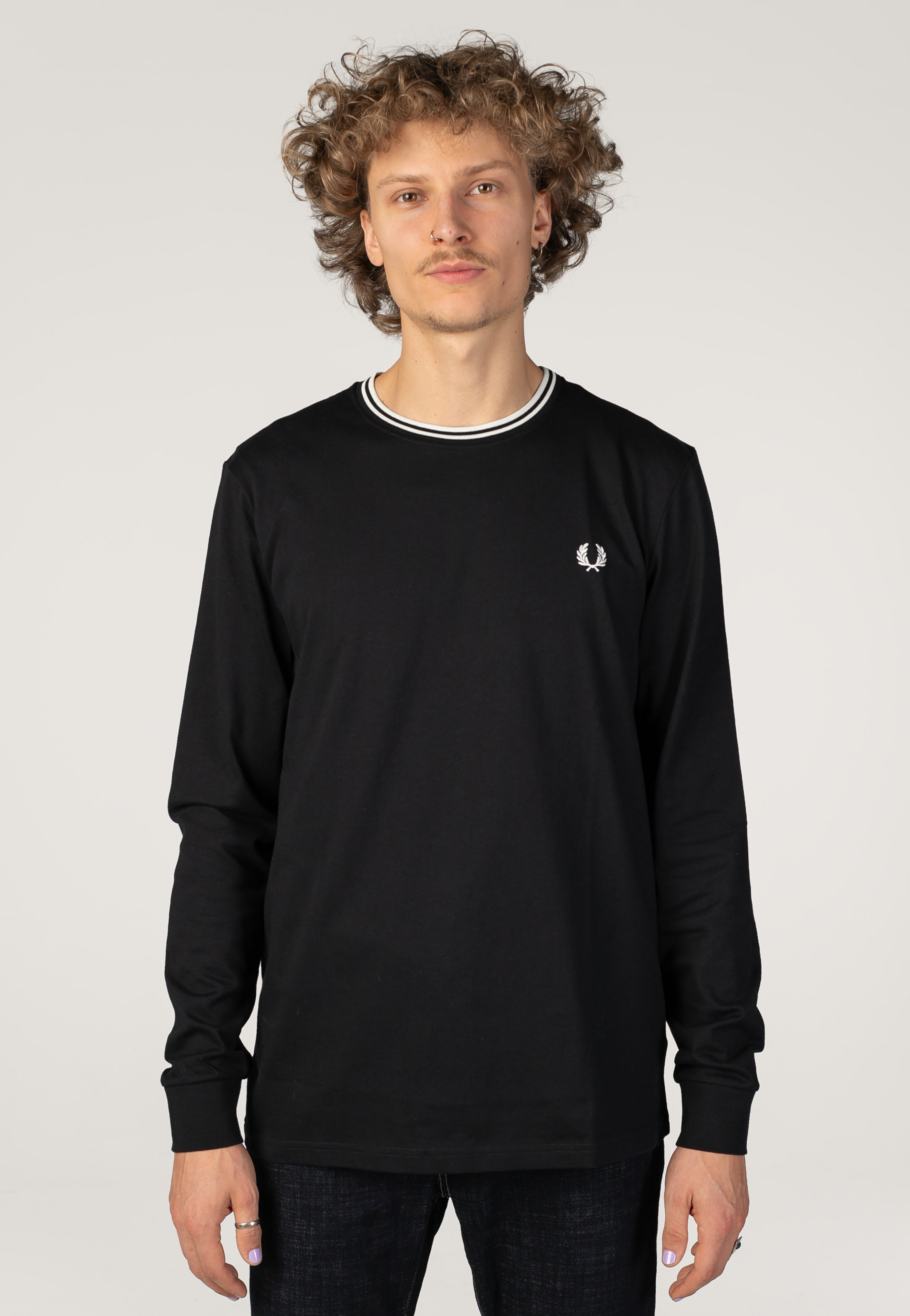 Fred Perry - Twin Tipped Black - Longsleeve | Men-Image