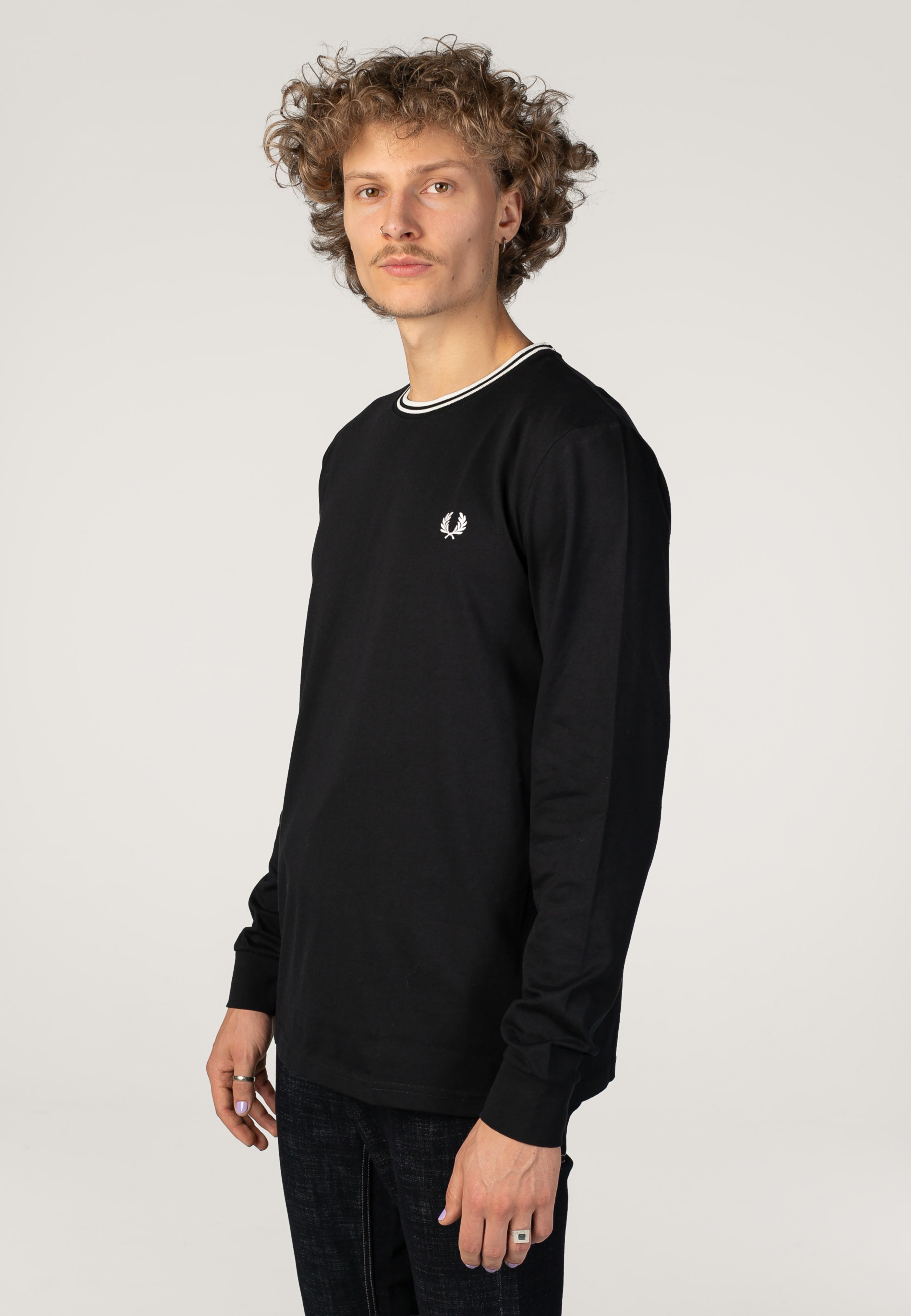 Fred Perry - Twin Tipped Black - Longsleeve | Men-Image