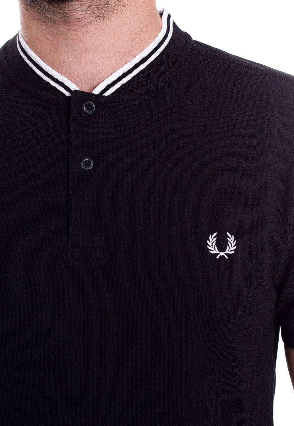 Fred Perry - Bomber Collar Pique Black - Polo | Men-Image