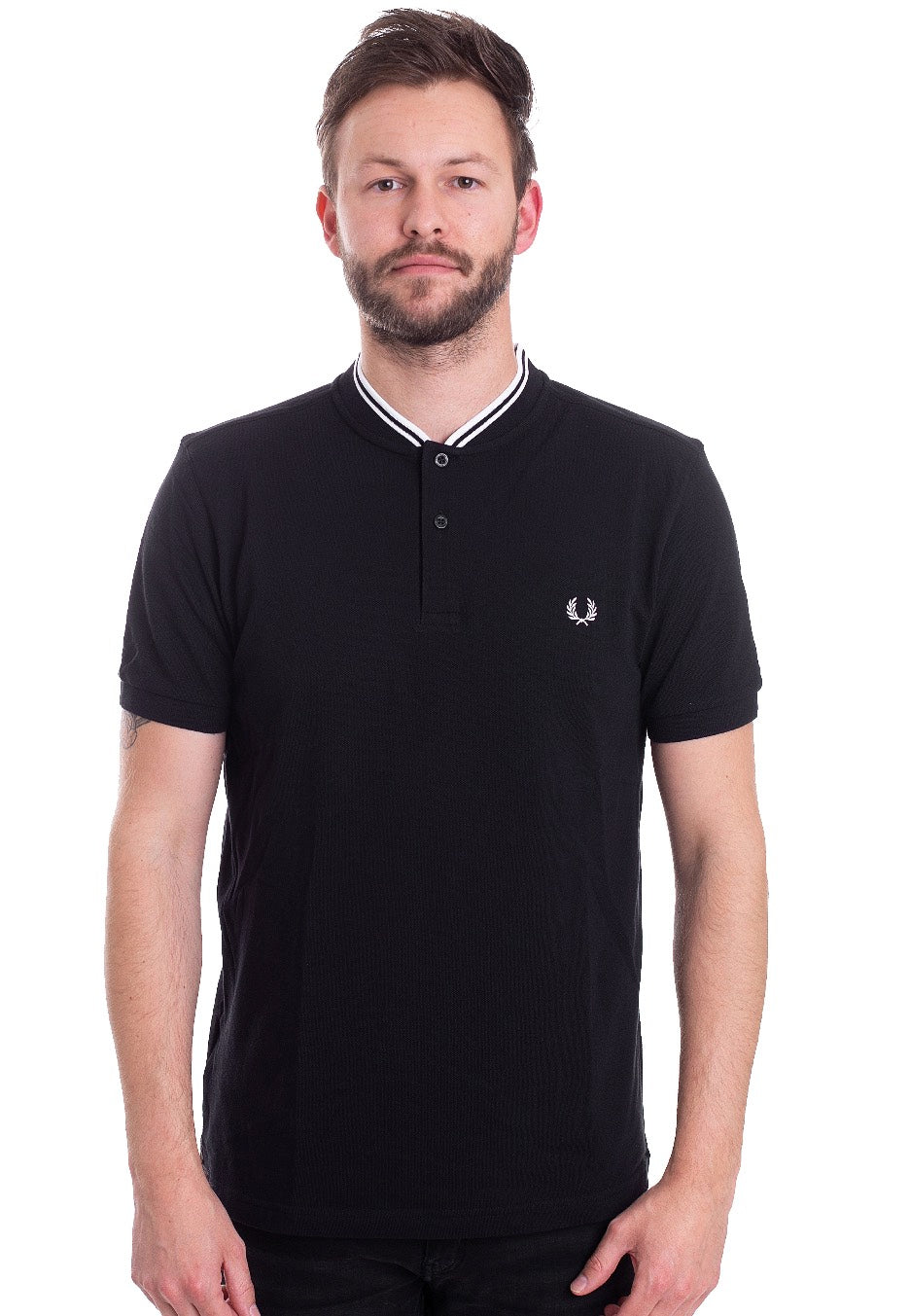 Fred Perry - Bomber Collar Pique Black - Polo | Men-Image