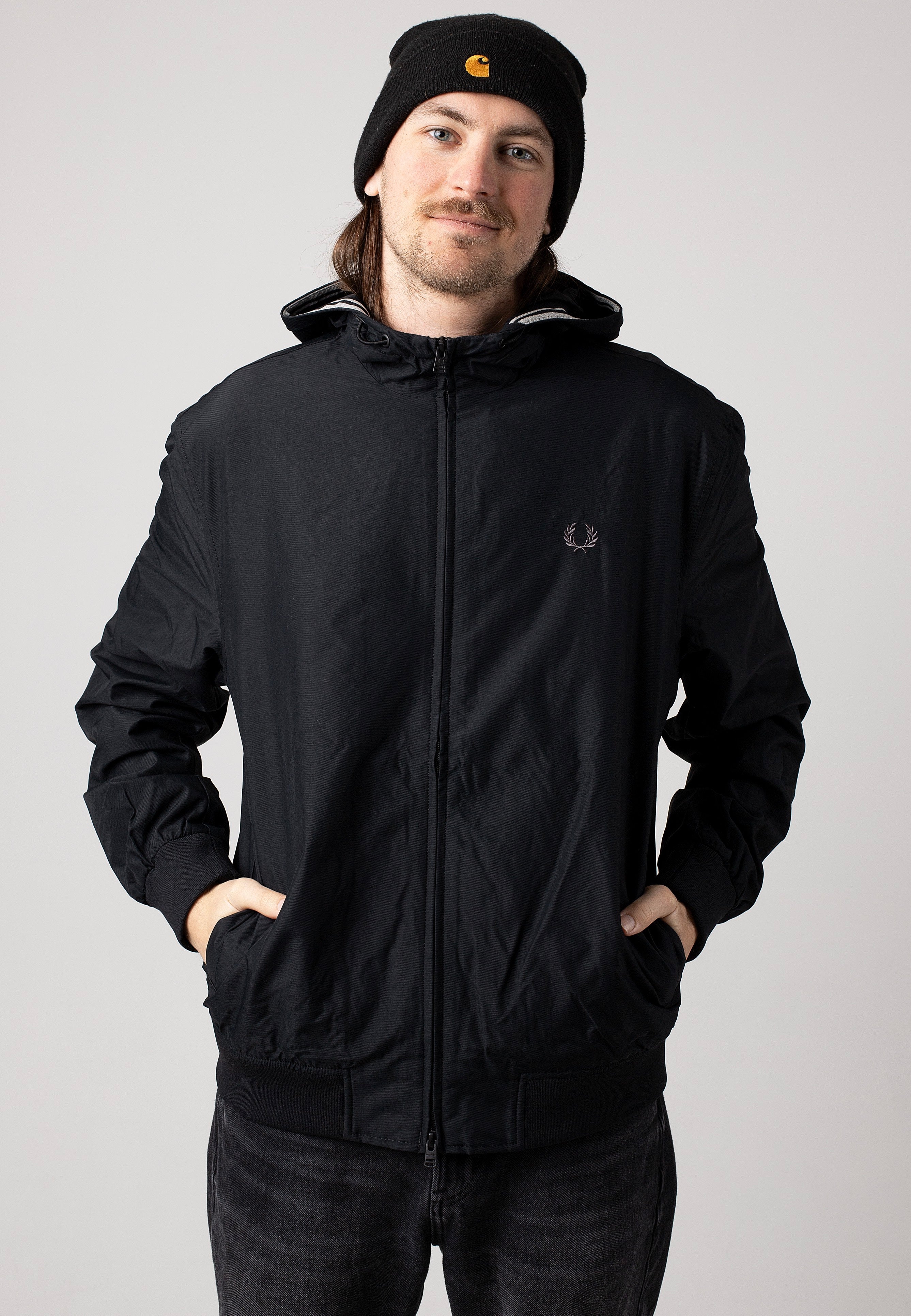 美品 FRED PERRY BRENTHAM JACKET M ブラック M6006 - Black / White | The Fred Perry Shirt | Men's Short