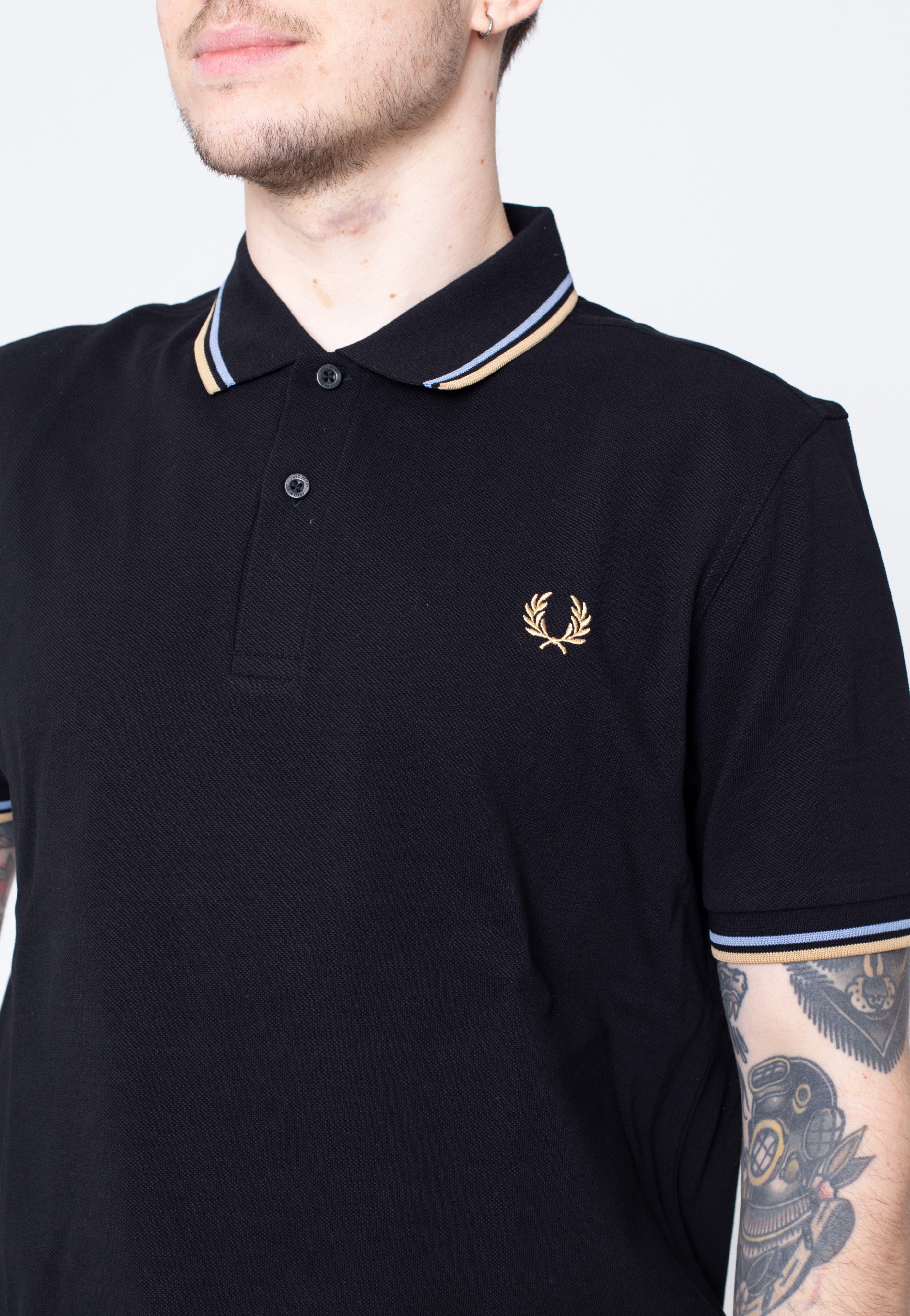 Fred Perry - Twin Tipped Black/Sky/Desert - Polo | Men-Image