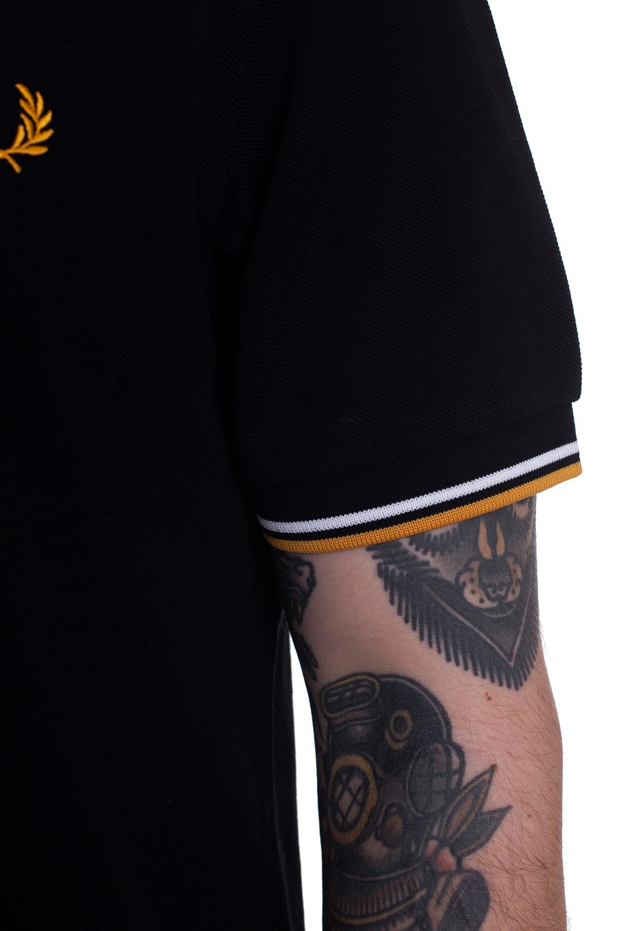 Fred Perry - Twin Tipped Black/Wht/Gold - Polo | Men-Image