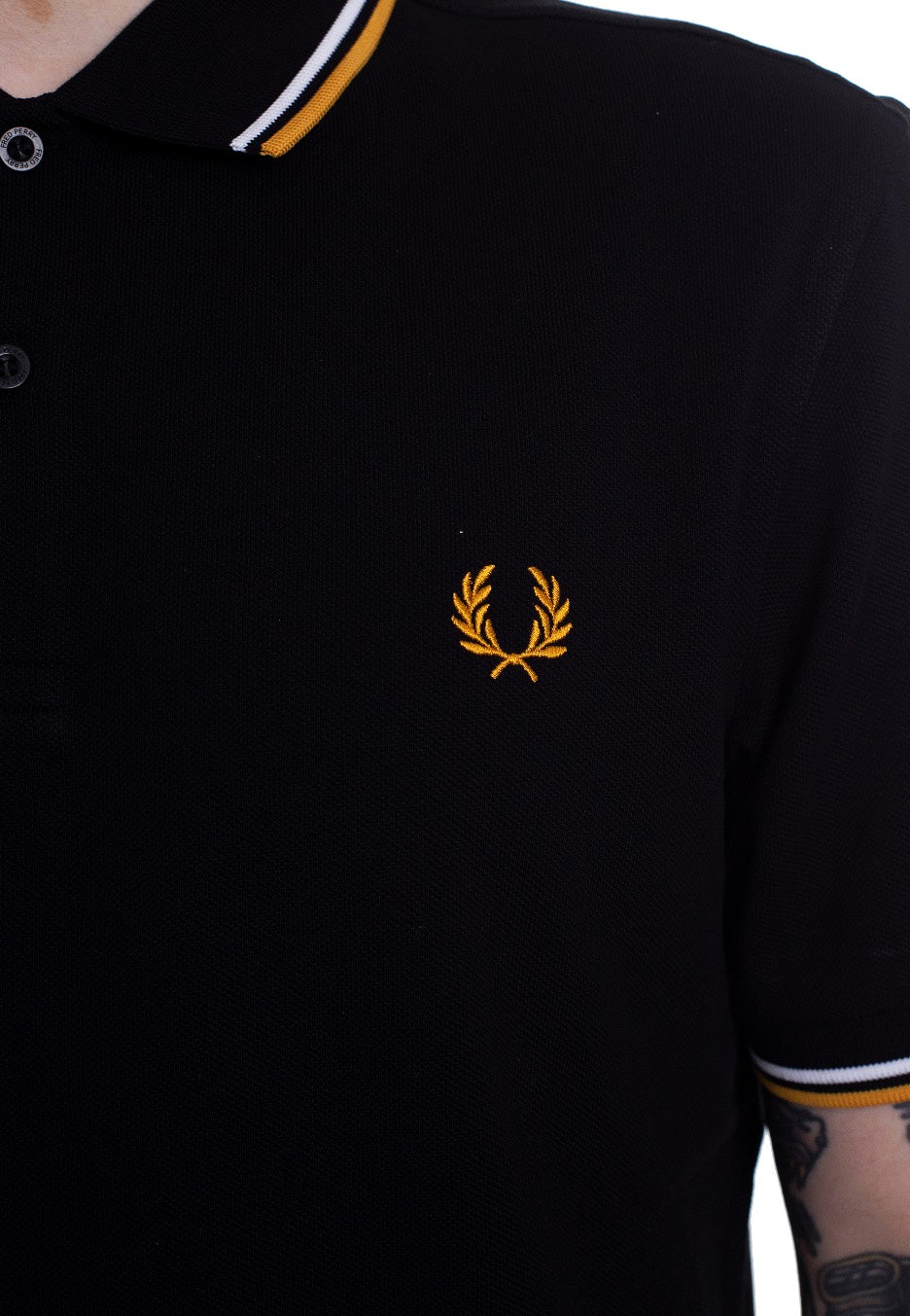 Fred Perry - Twin Tipped Black/Wht/Gold - Polo | Men-Image