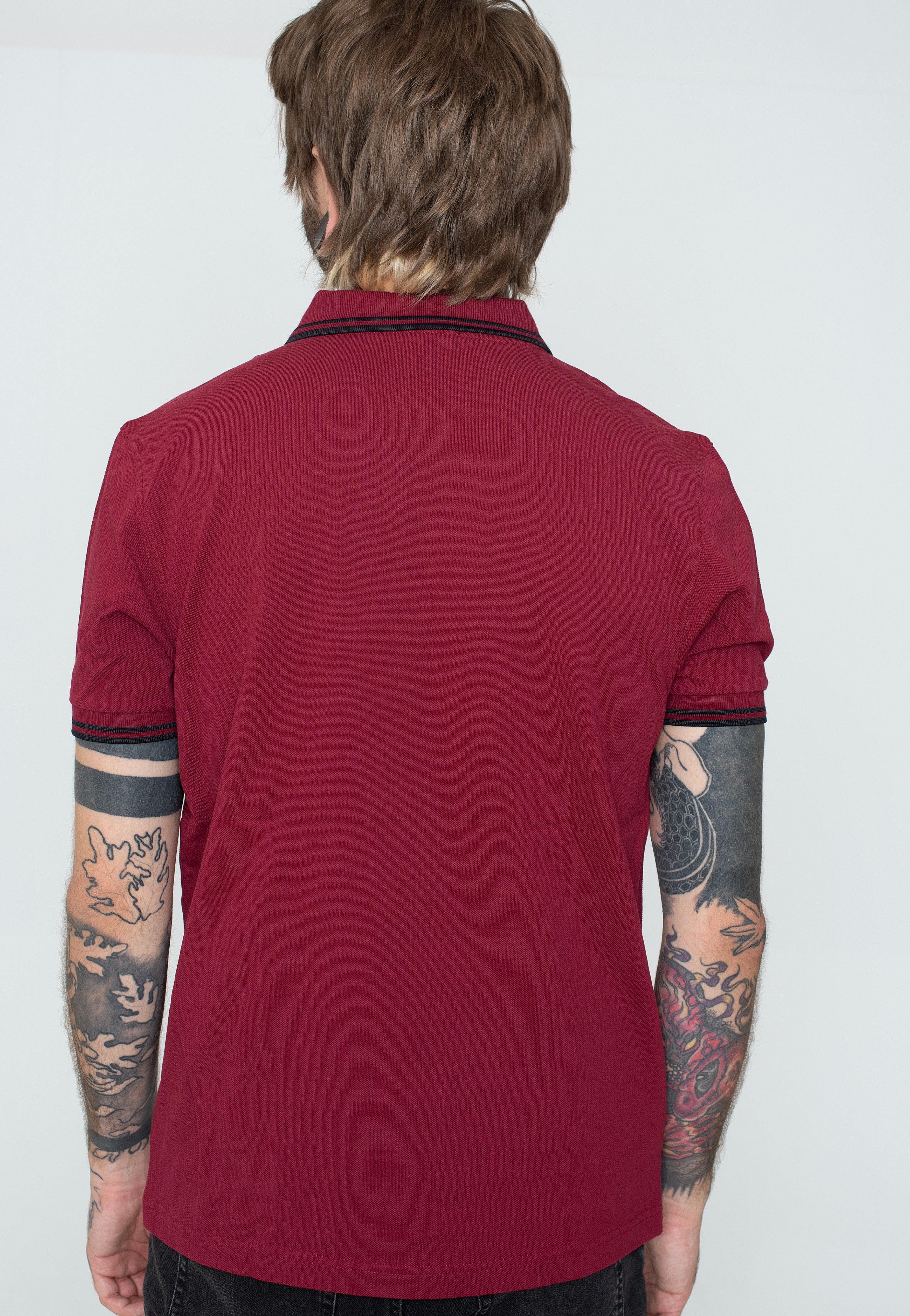 Fred Perry - Twin Tipped Tawny Port / Black / Black - Polo | Men-Image