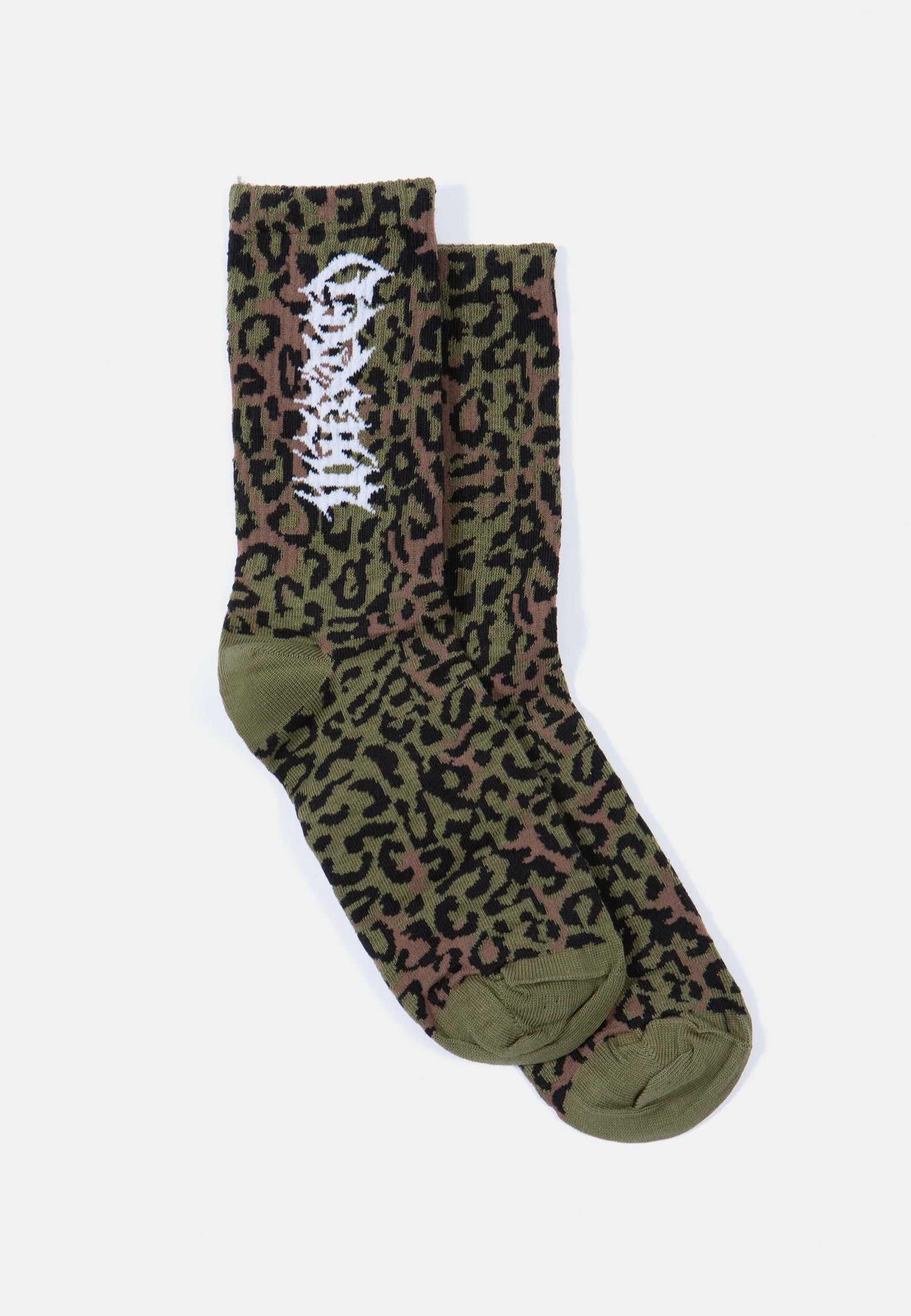 Wasted Paris - Cheetah Olive Khaki Camo  - Socks | Neutral-Image