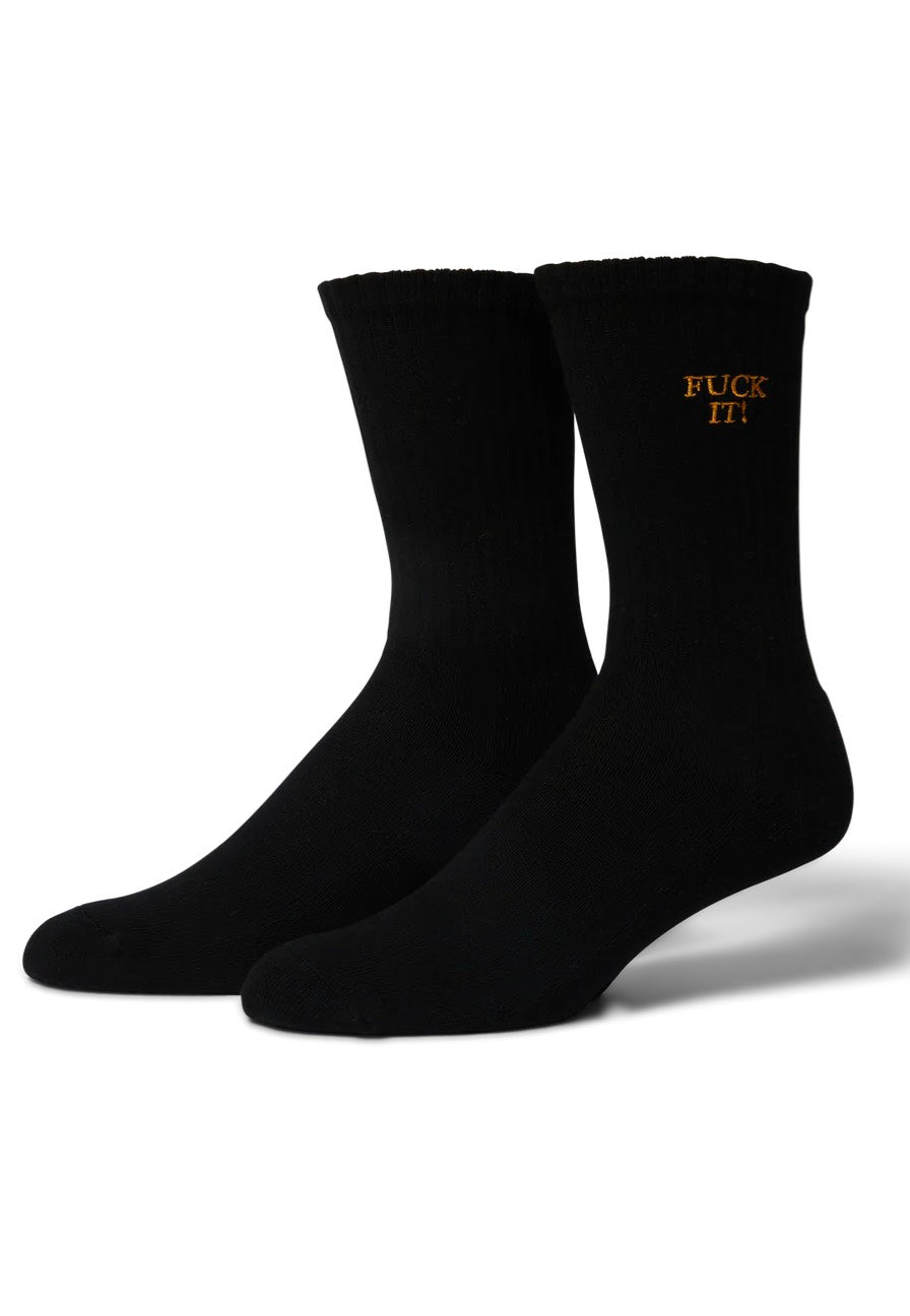 HUF - Fuck It Embroidered Black/Gold - Socks | Neutral-Image