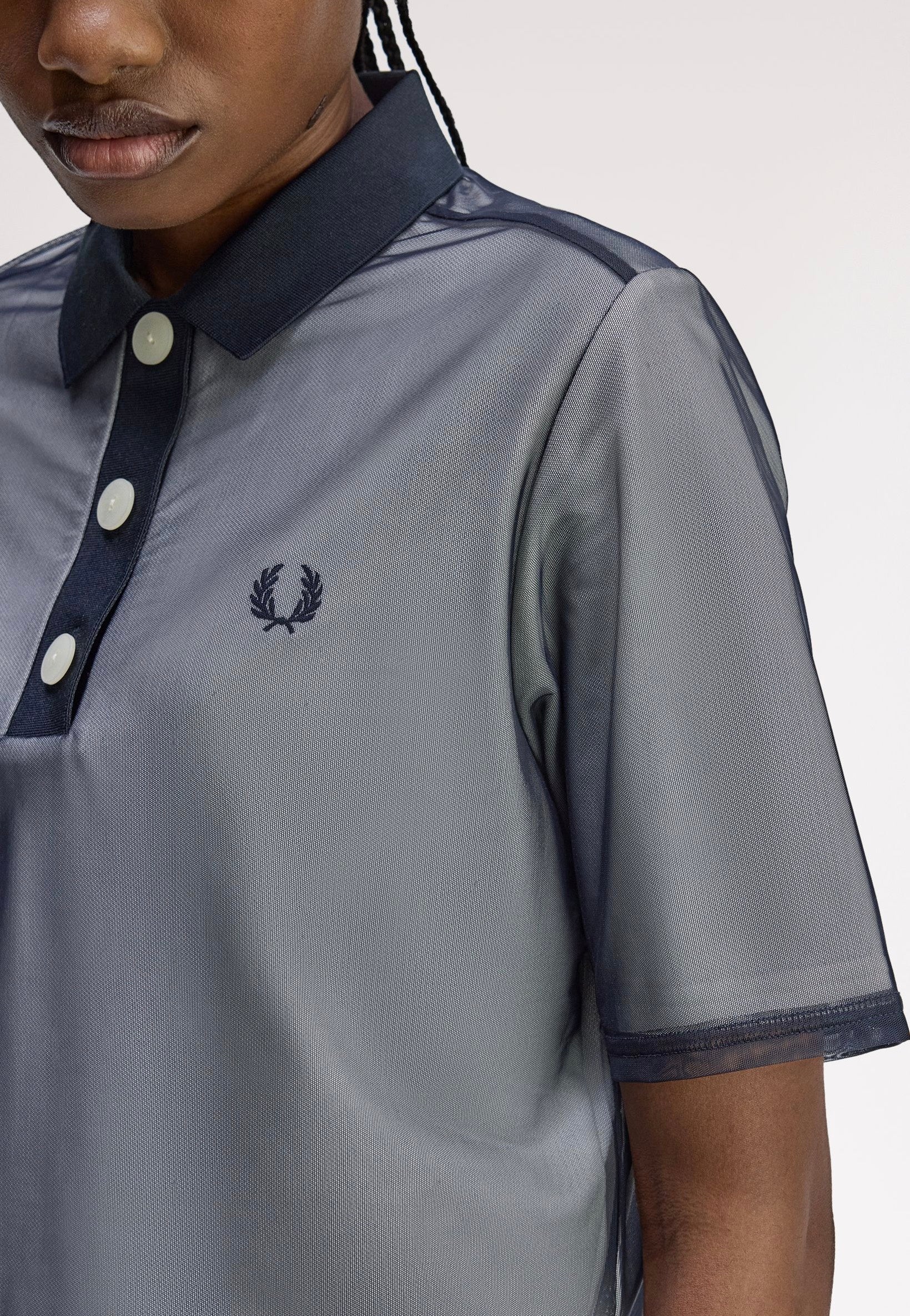 Fred Perry - Mesh Overlay Navy - Polo | Women-Image