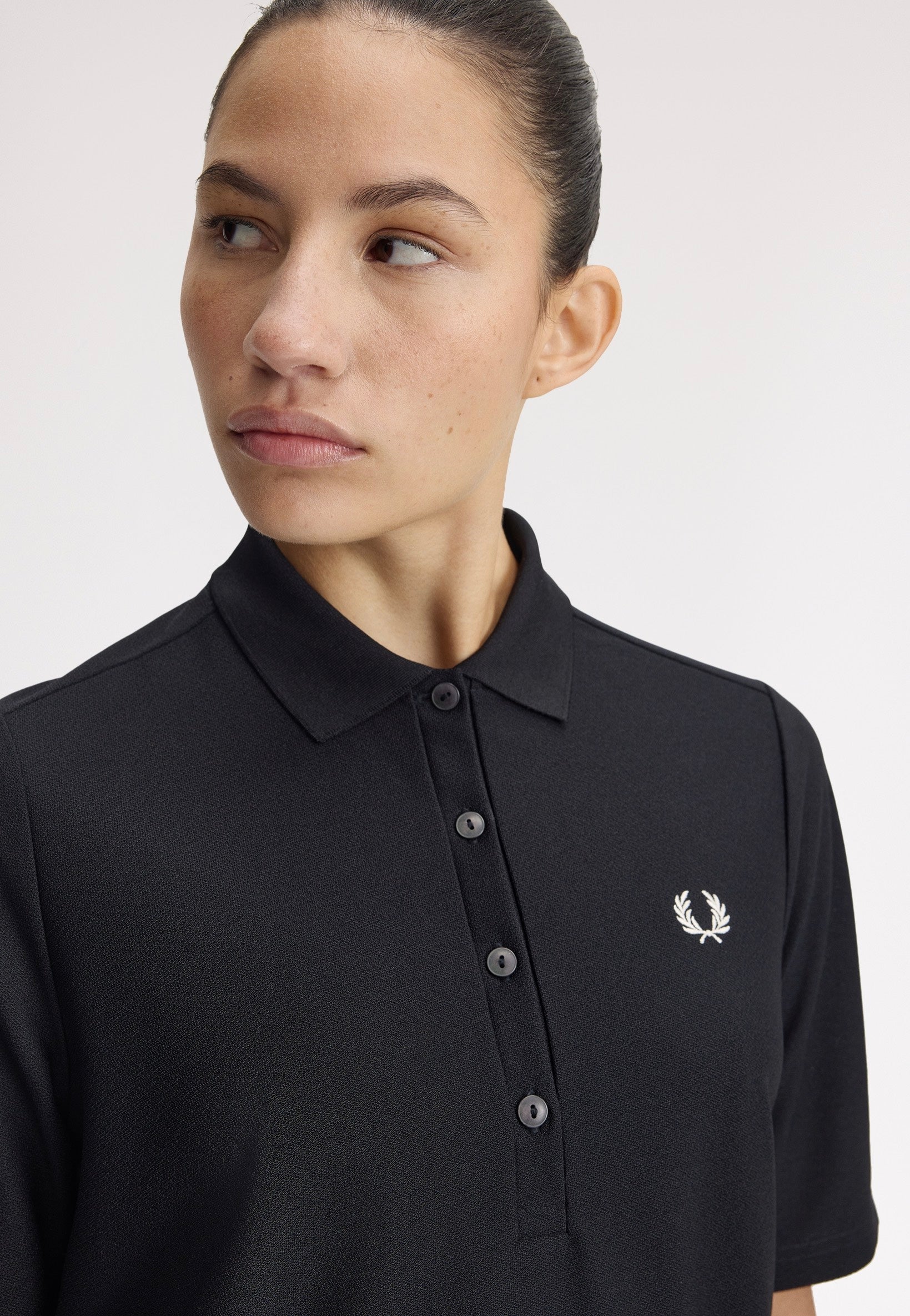 Fred Perry - Textured Jersey Black - Polo | Women-Image
