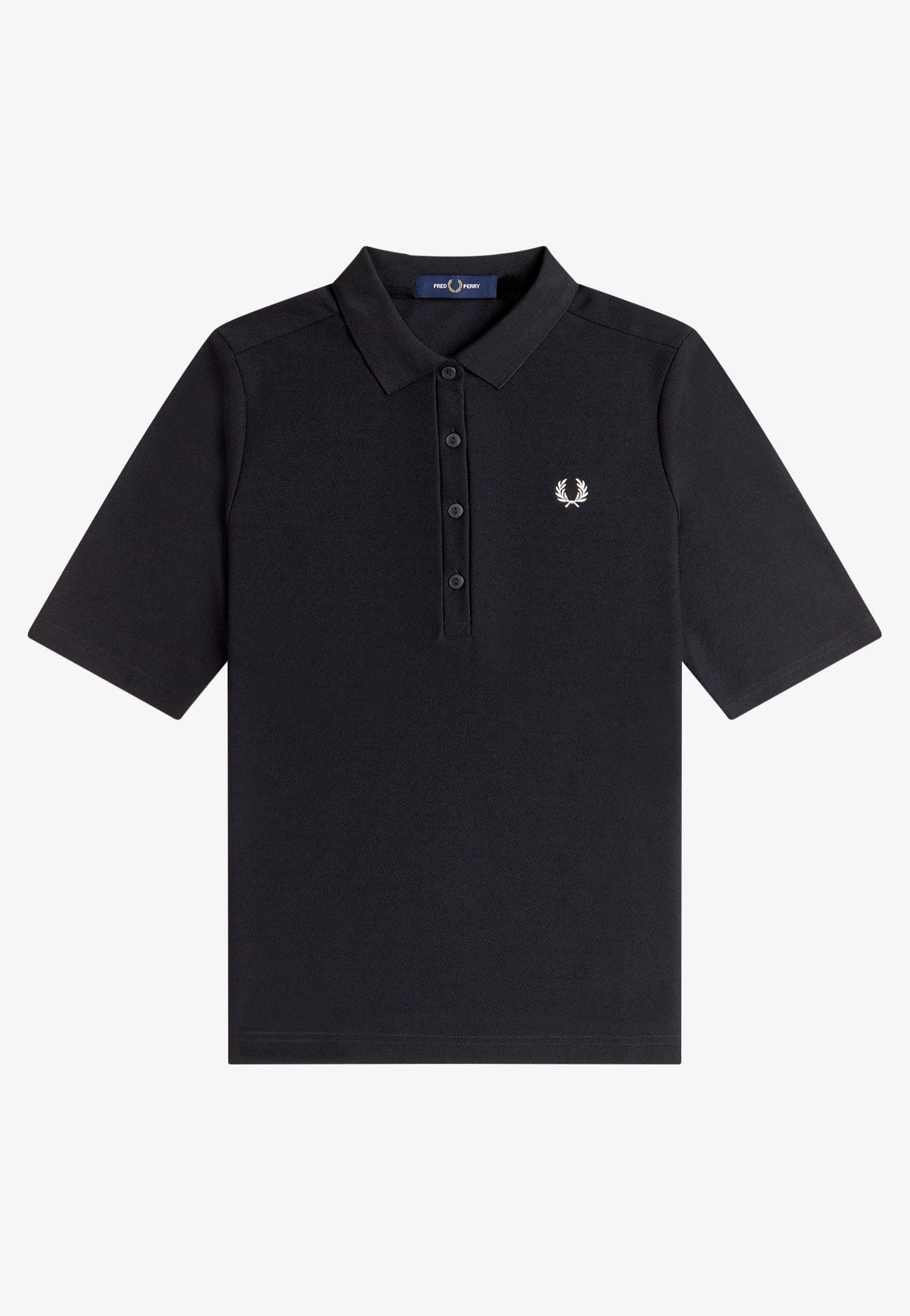 Fred Perry - Textured Jersey Black - Polo | Women-Image