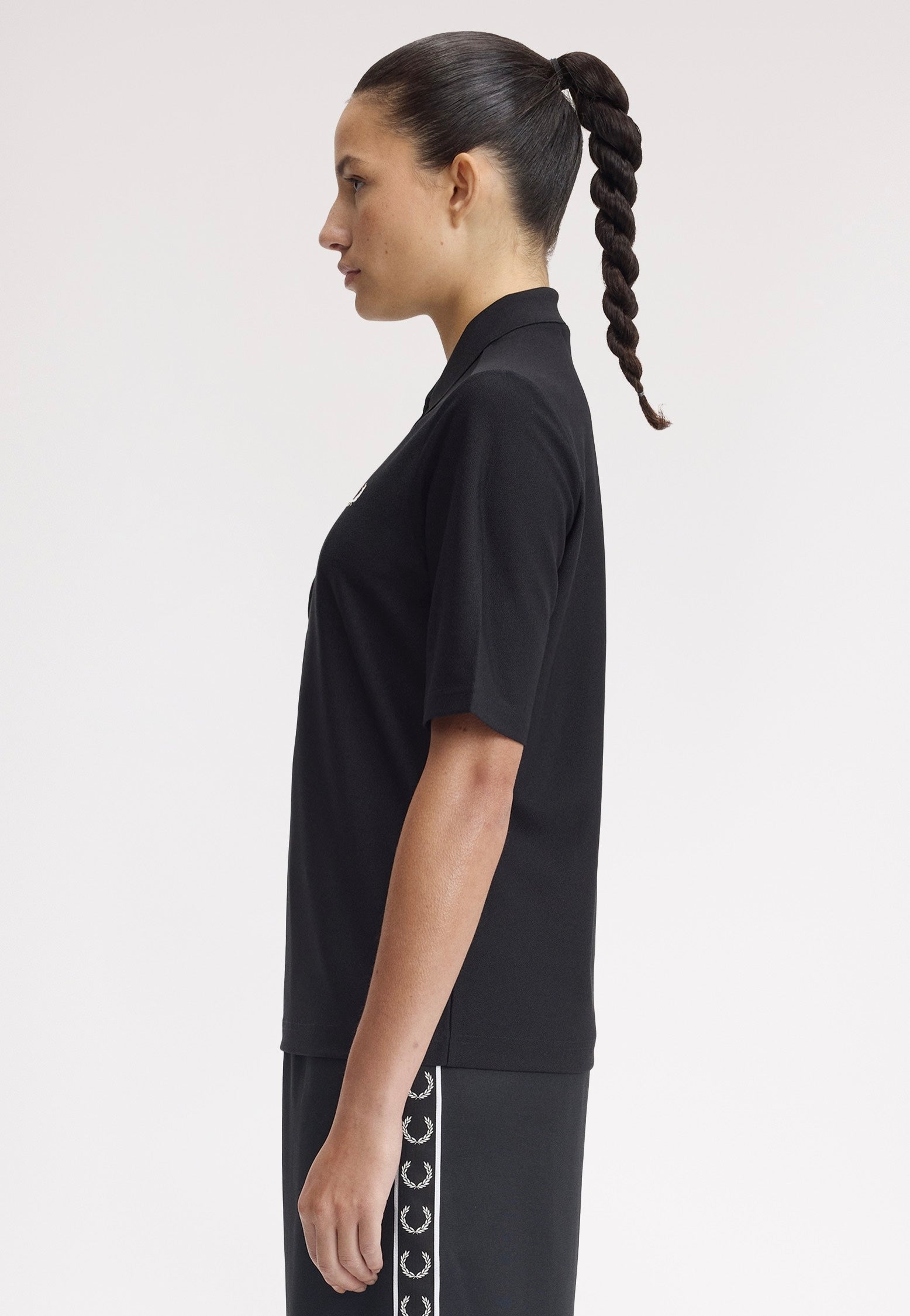 Fred Perry - Textured Jersey Black - Polo | Women-Image