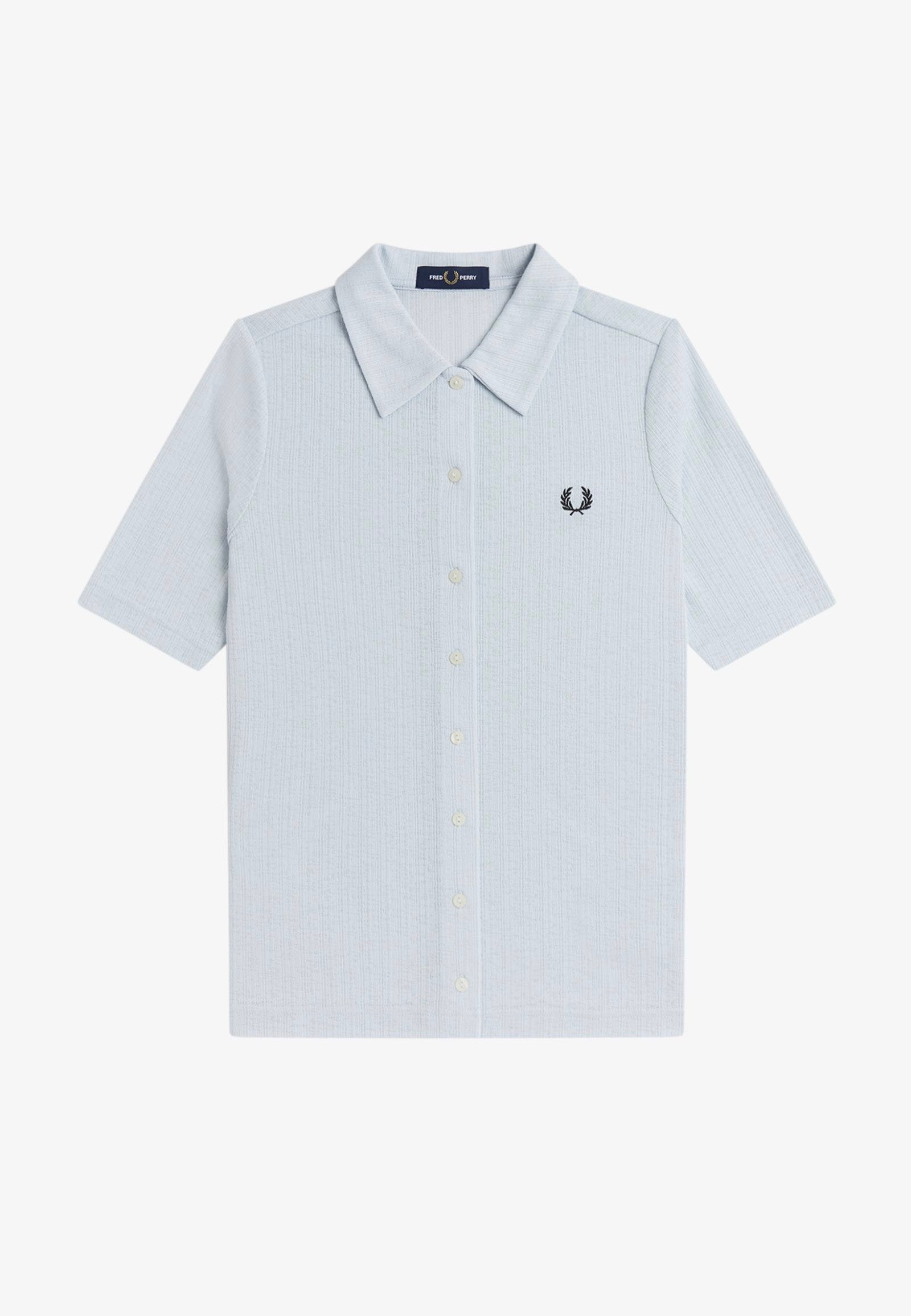 Fred Perry - Button-Through Sheer Rib Dusky Blue - Shirt | Women-Image