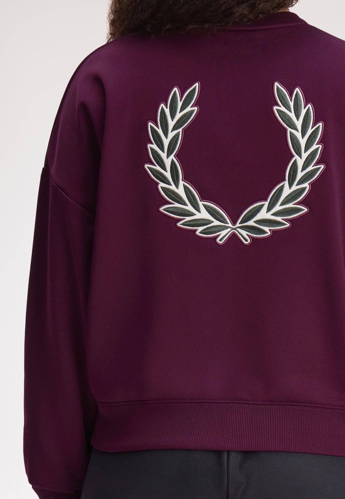 Fred Perry Laurel Wreath Badge Plum Sweater | Women-Image