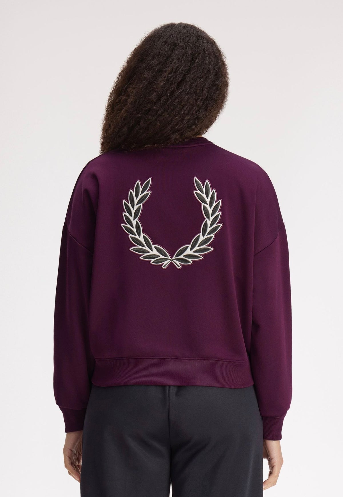 Fred Perry Laurel Wreath Badge Plum Sweater | Women-Image