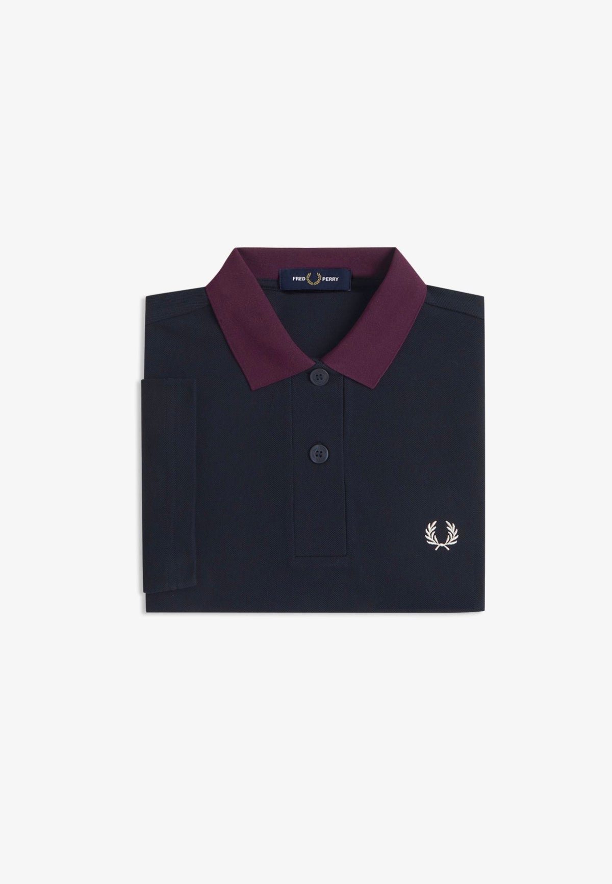 Fred Perry Contrast Hem Navy Polo | Women-Image