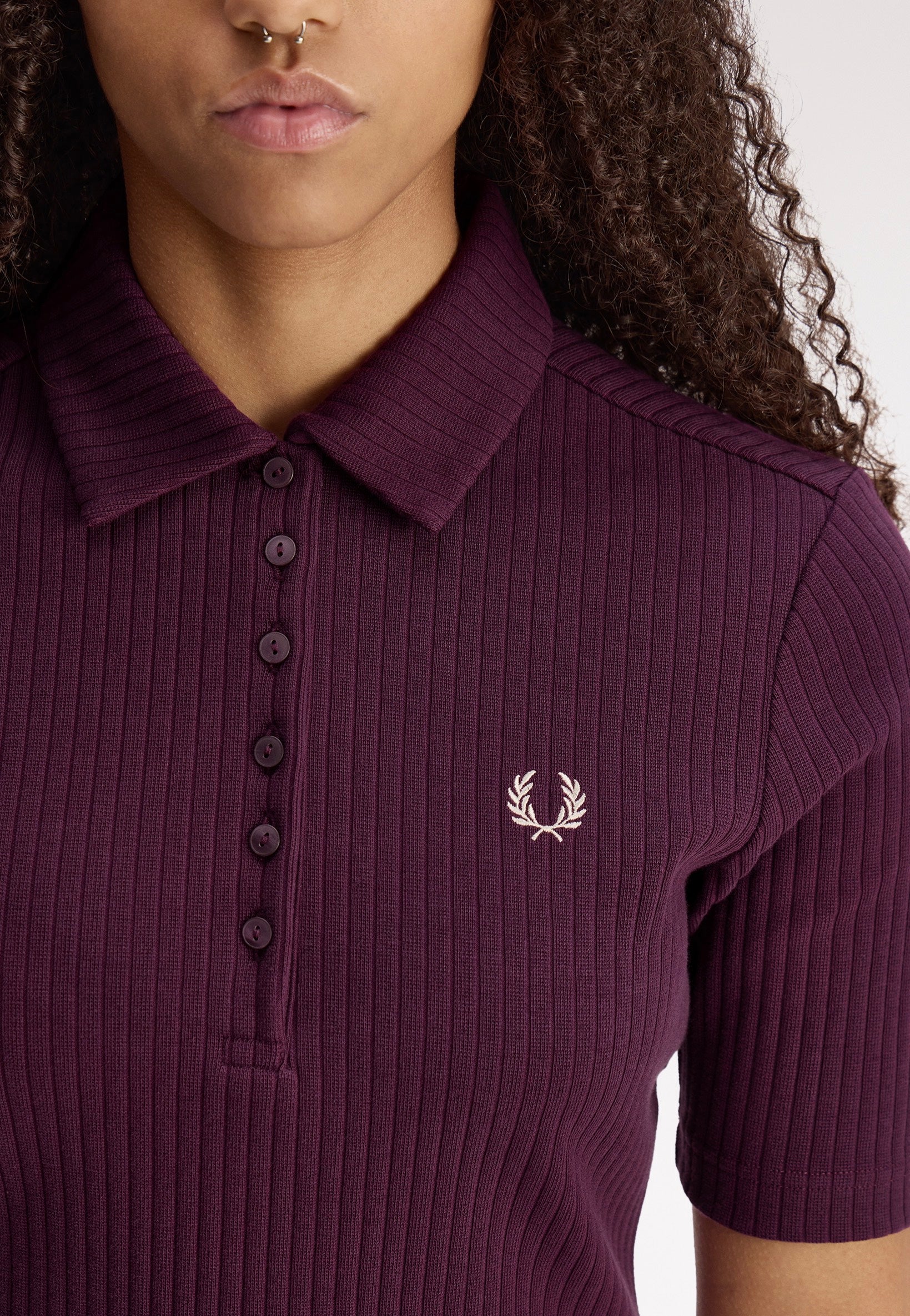 Fred Perry - Wide Rib Plum - Polo | Women-Image