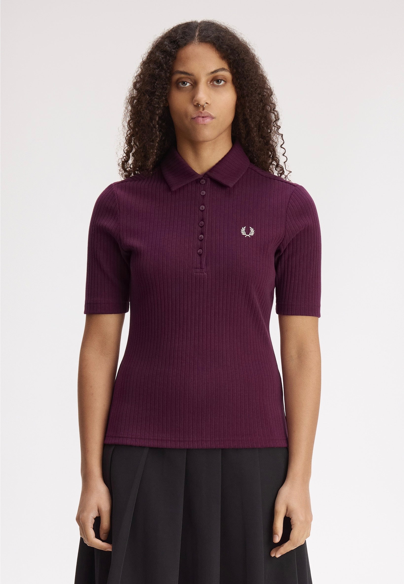 Fred Perry - Wide Rib Plum - Polo | Women-Image