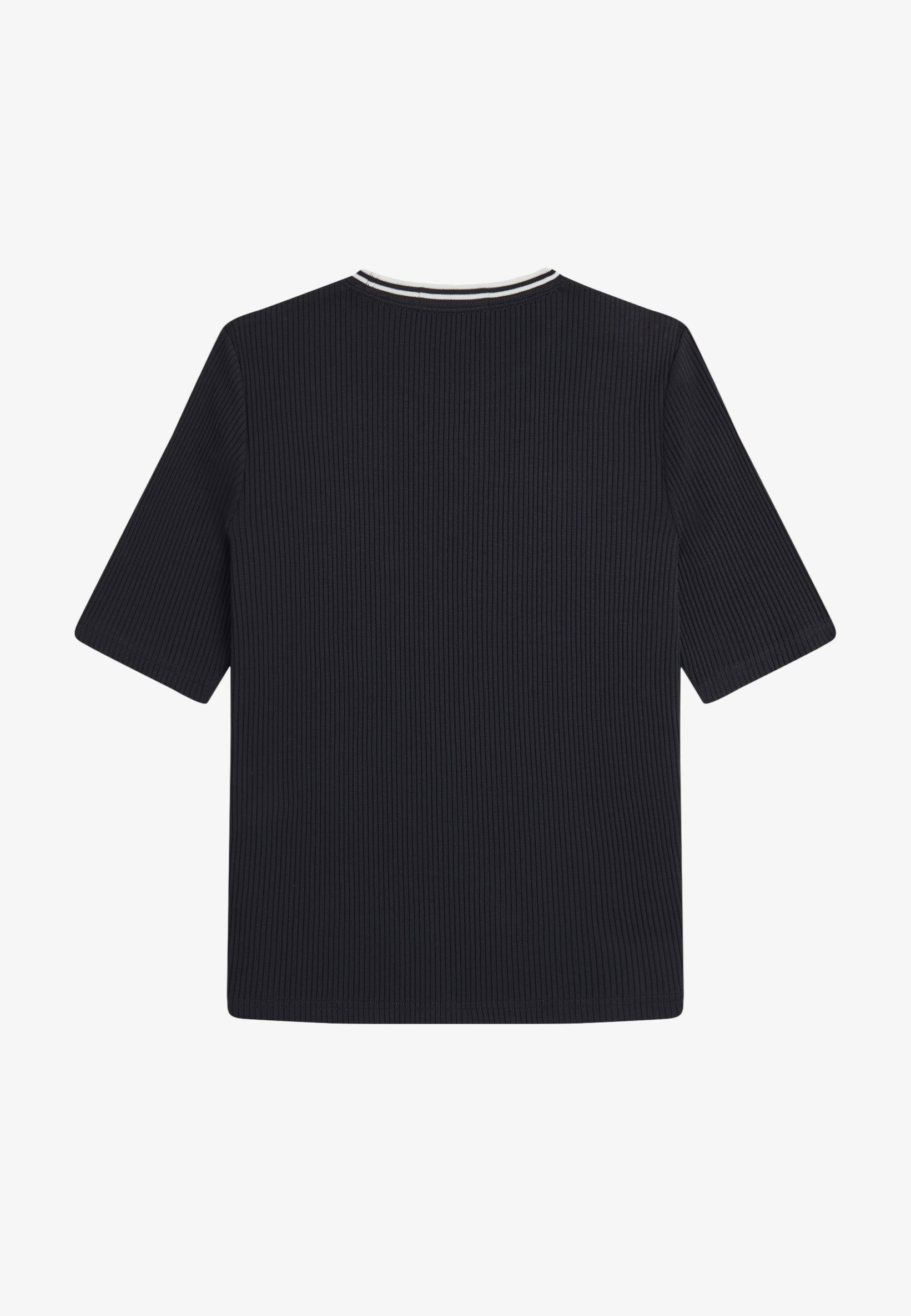 Fred Perry - Twin Tipped Ribbed Black - T-Shirt | Women-Image