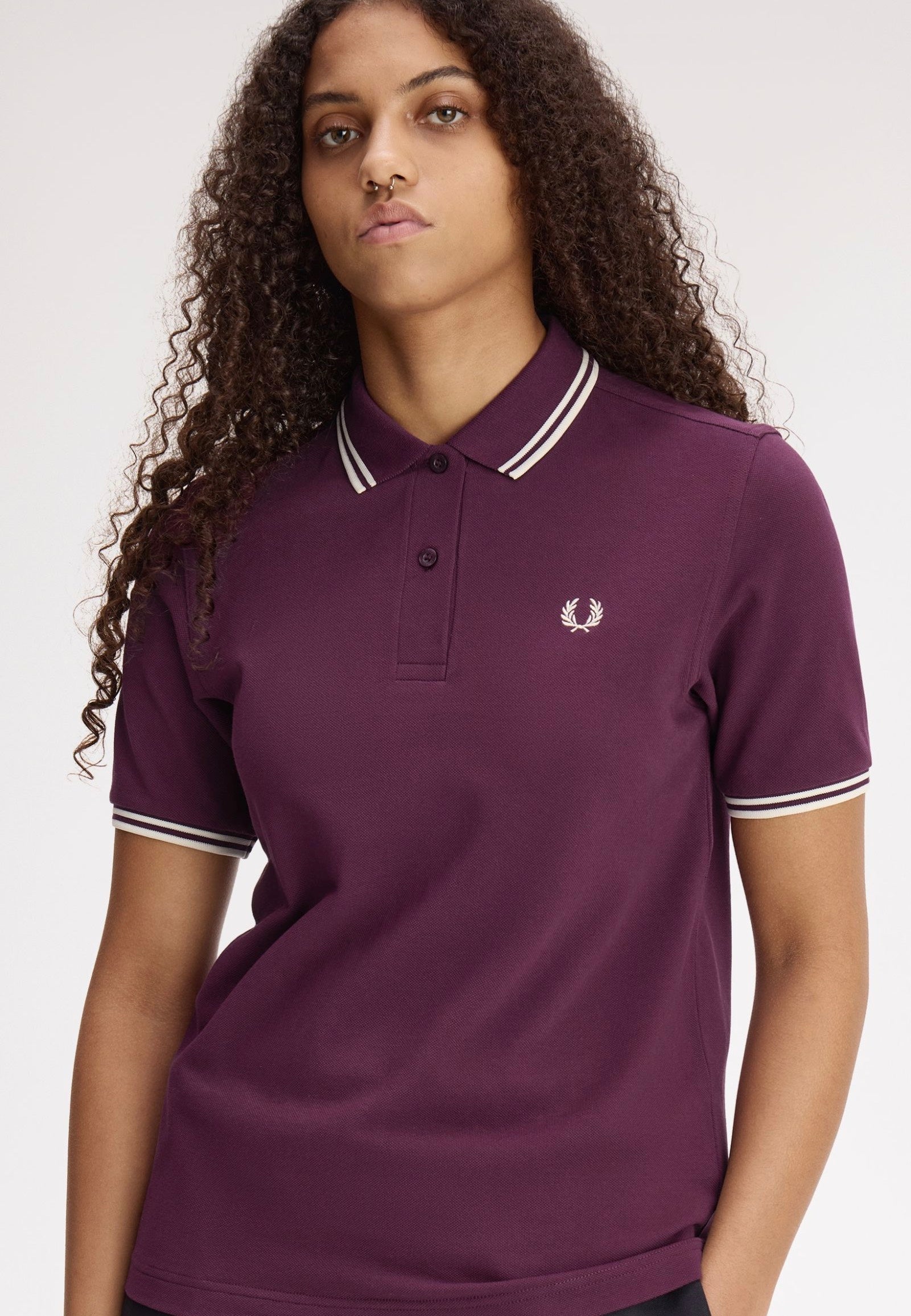 Fred Perry - Twin Tipped Plum/Ecru/Ecru - Polo | Women-Image
