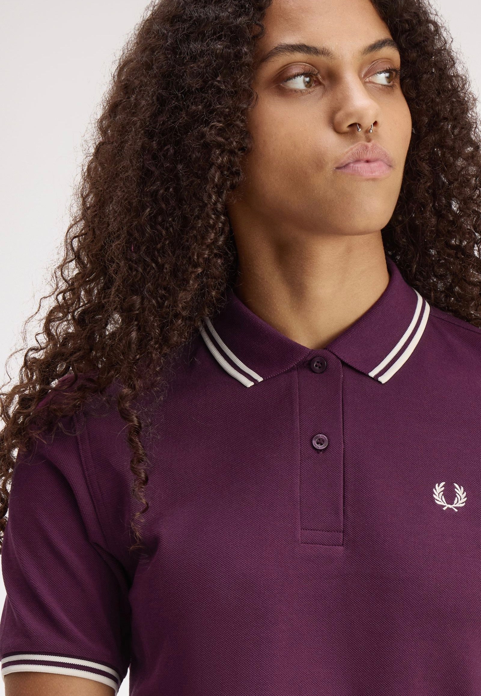Fred Perry - Twin Tipped Plum/Ecru/Ecru - Polo | Women-Image