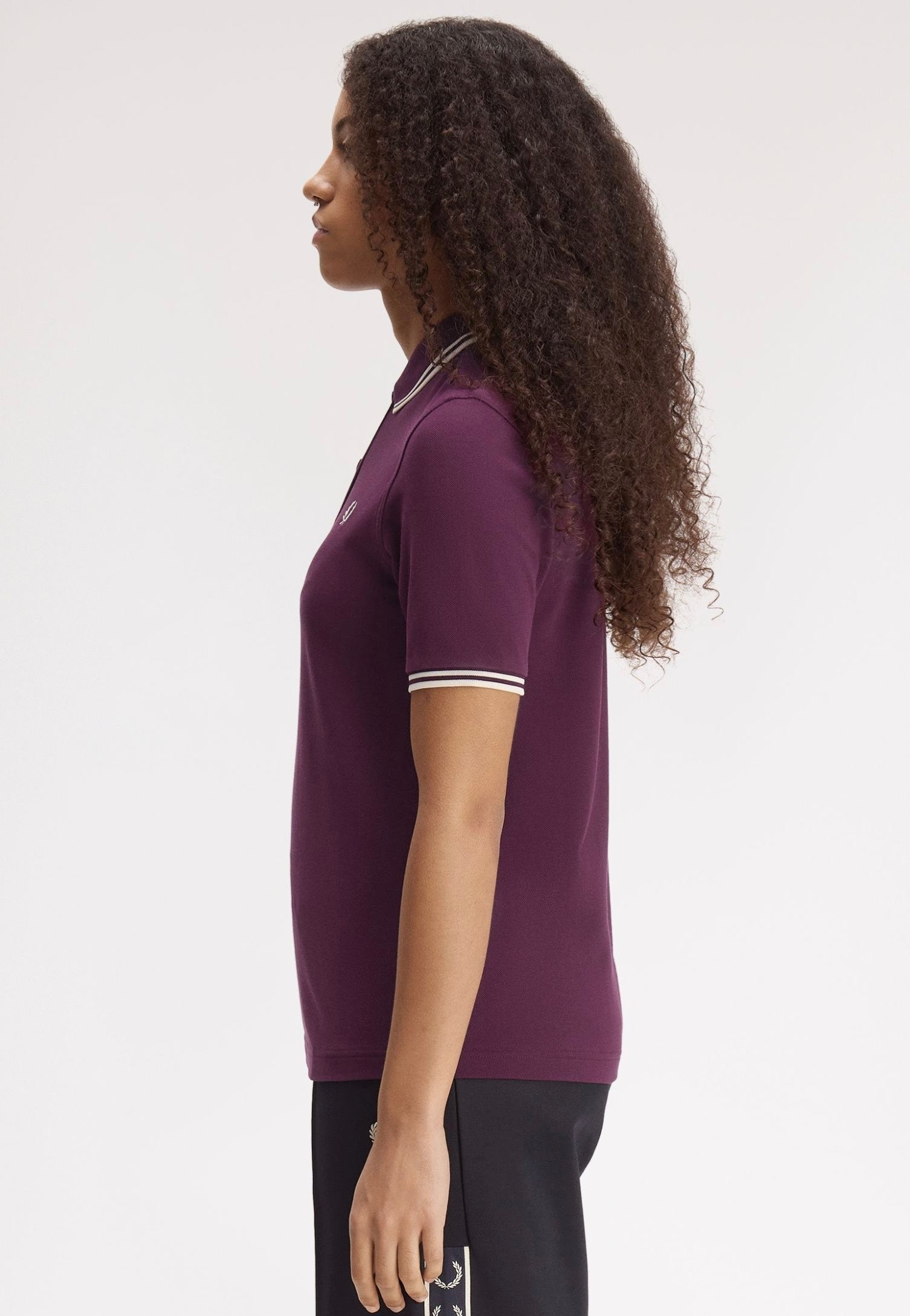 Fred Perry - Twin Tipped Plum/Ecru/Ecru - Polo | Women-Image