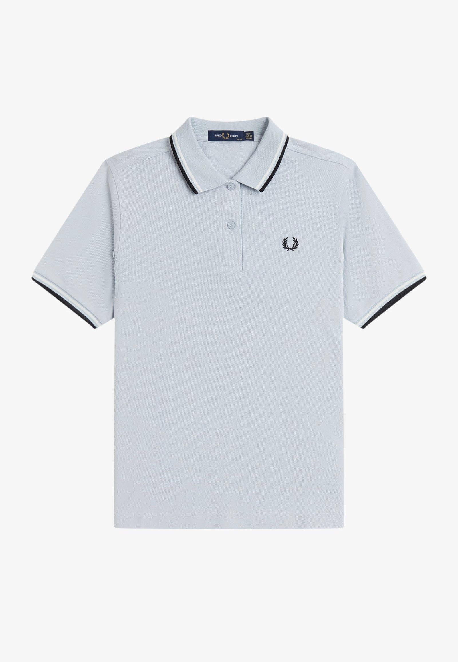 Fred Perry - Twin Tipped Dusky Blue/Snow White/Black - Polo | Women-Image