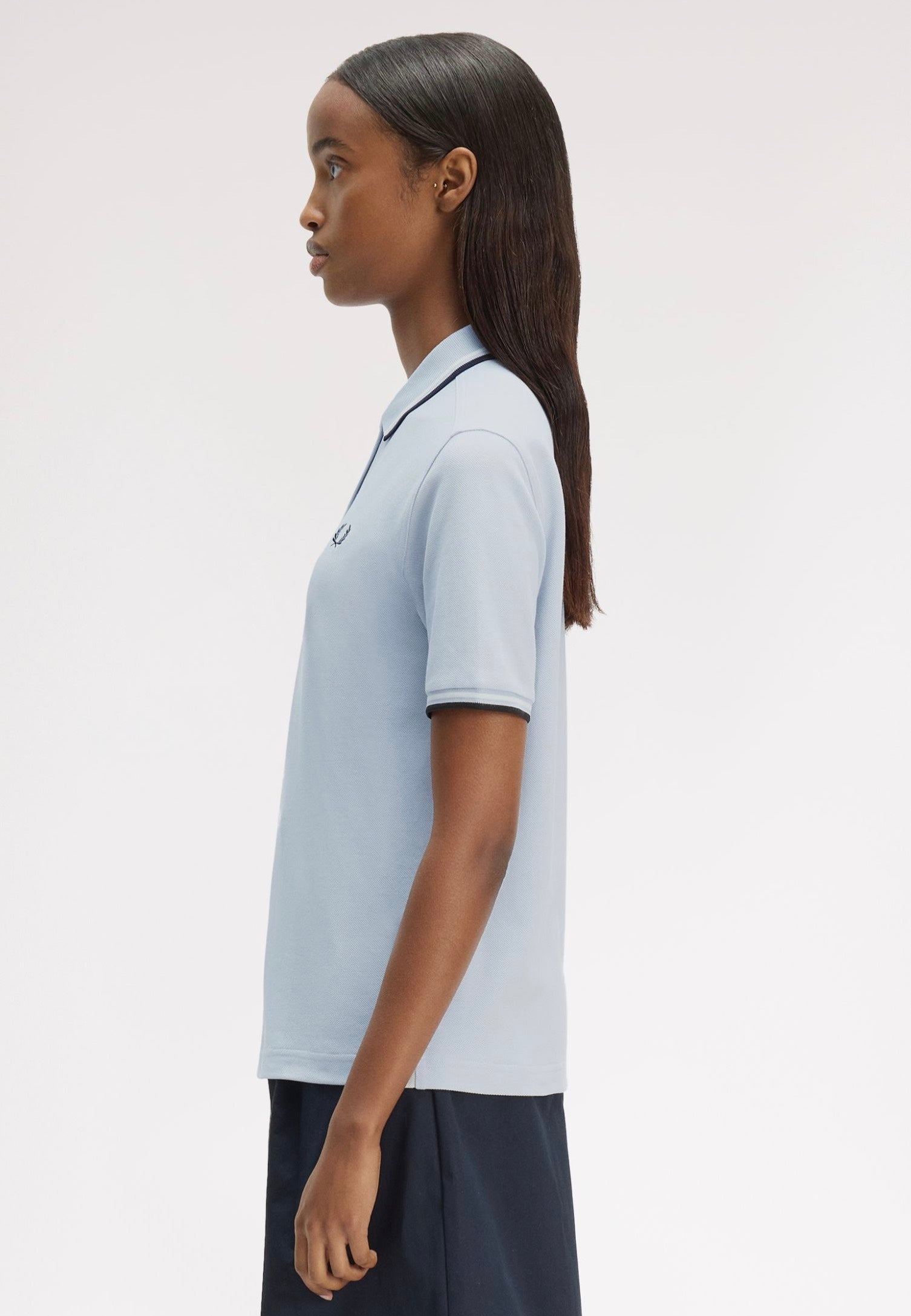Fred Perry - Twin Tipped Dusky Blue/Snow White/Black - Polo | Women-Image