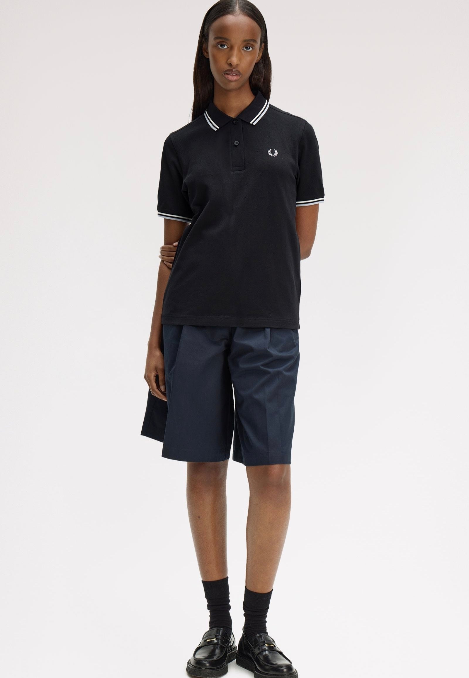 Fred Perry - Twin Tipped Black/Snow White/Dusky Blue - Polo | Women-Image