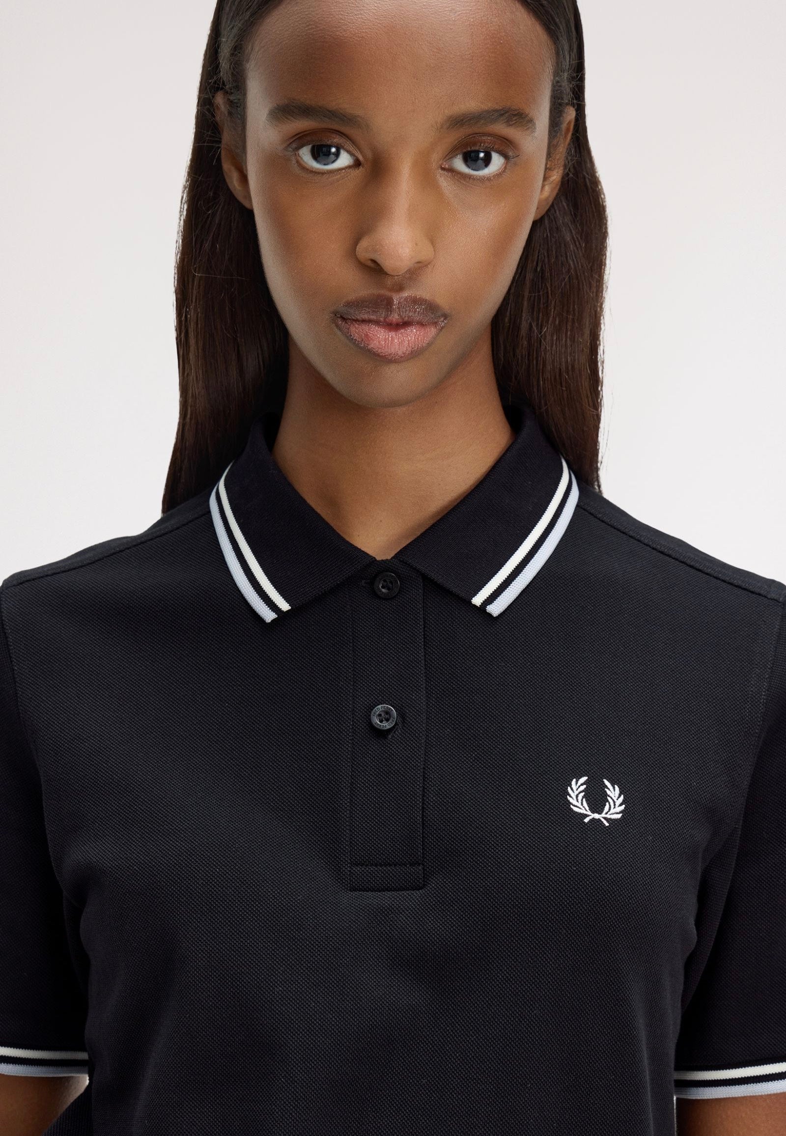 Fred Perry Twin Tipped Black/Snow White/Dusky Blue - Polo | Impericon