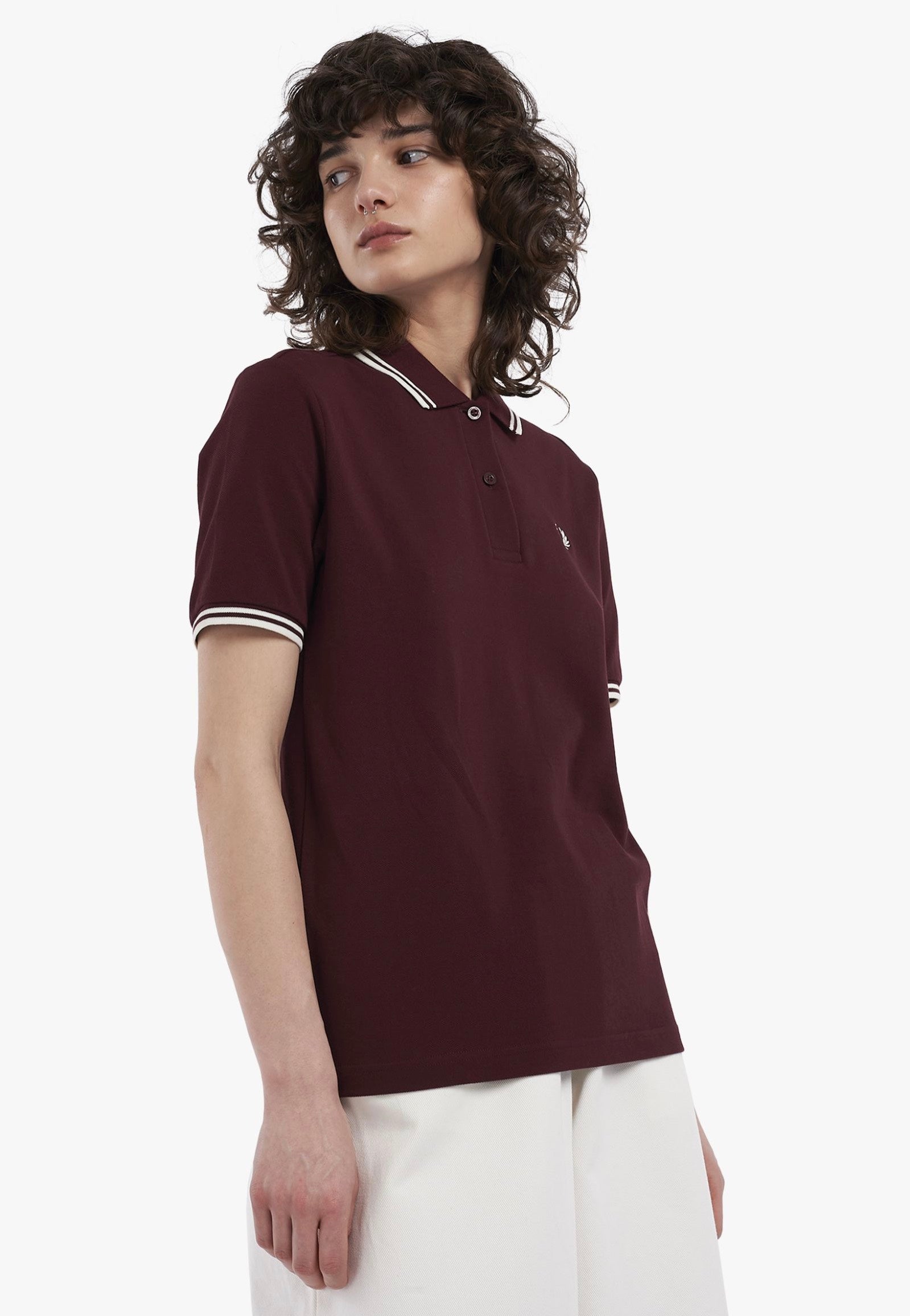 Fred Perry - Twin Tipped Oxblood/Ecru/Ecru - Polo | Women-Image