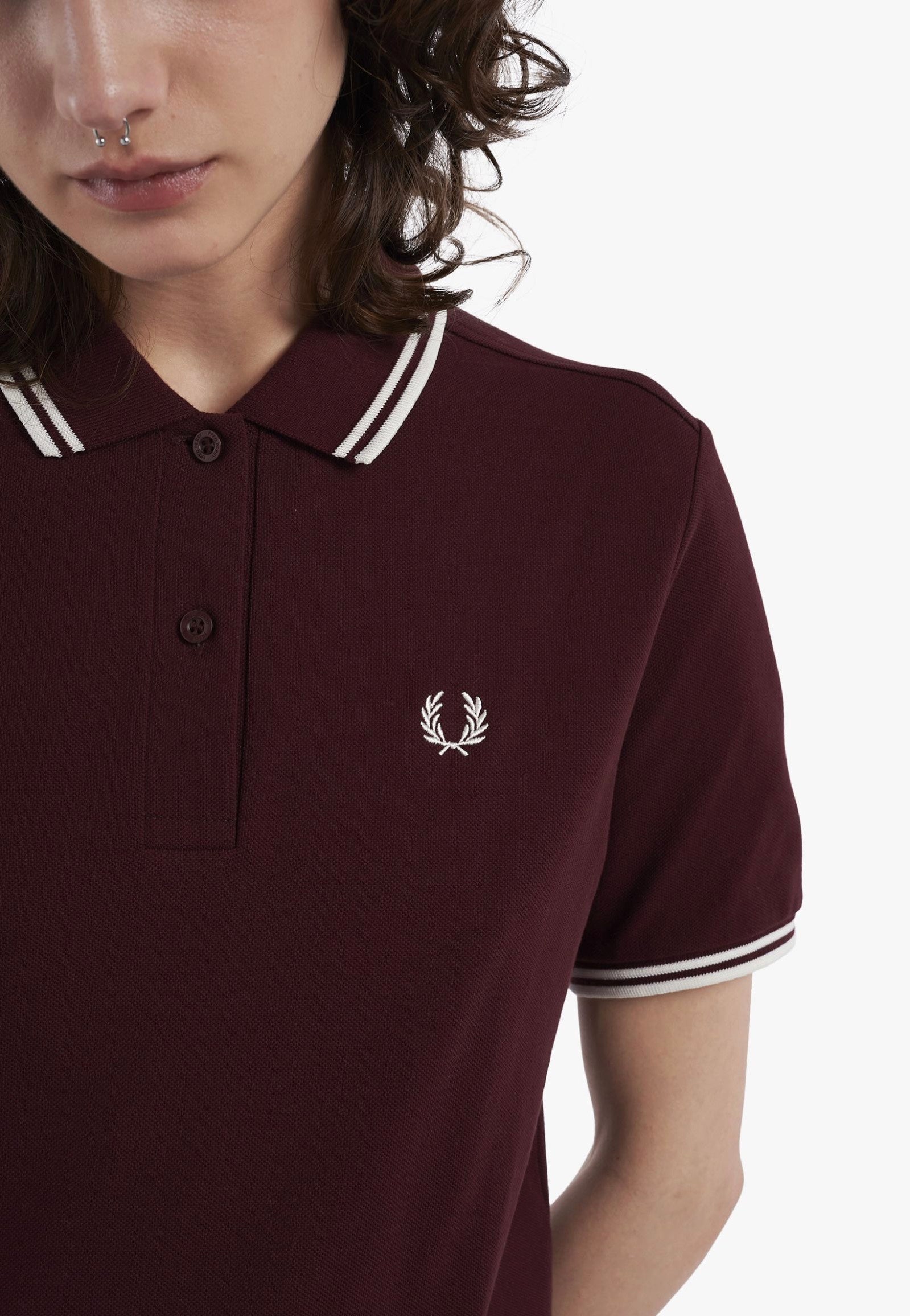Fred Perry - Twin Tipped Oxblood/Ecru/Ecru - Polo | Women-Image