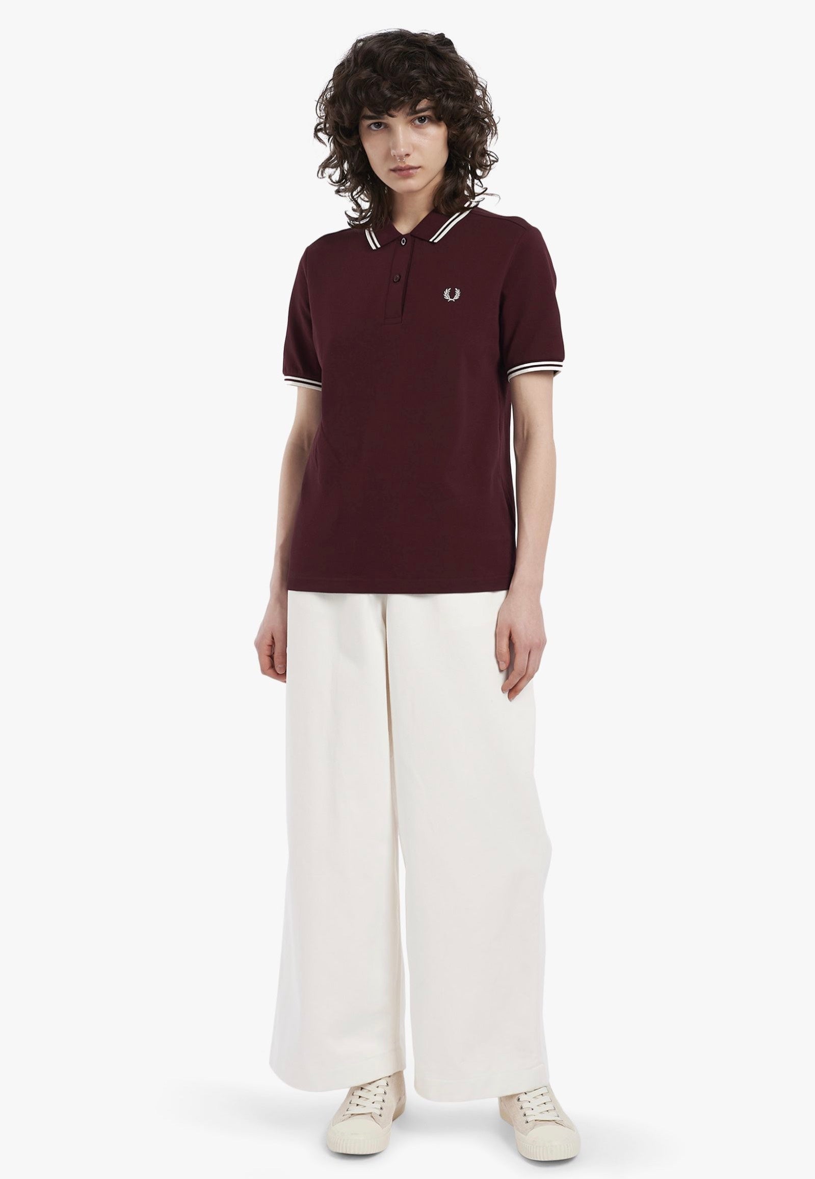 Fred Perry - Twin Tipped Oxblood/Ecru/Ecru - Polo | Women-Image