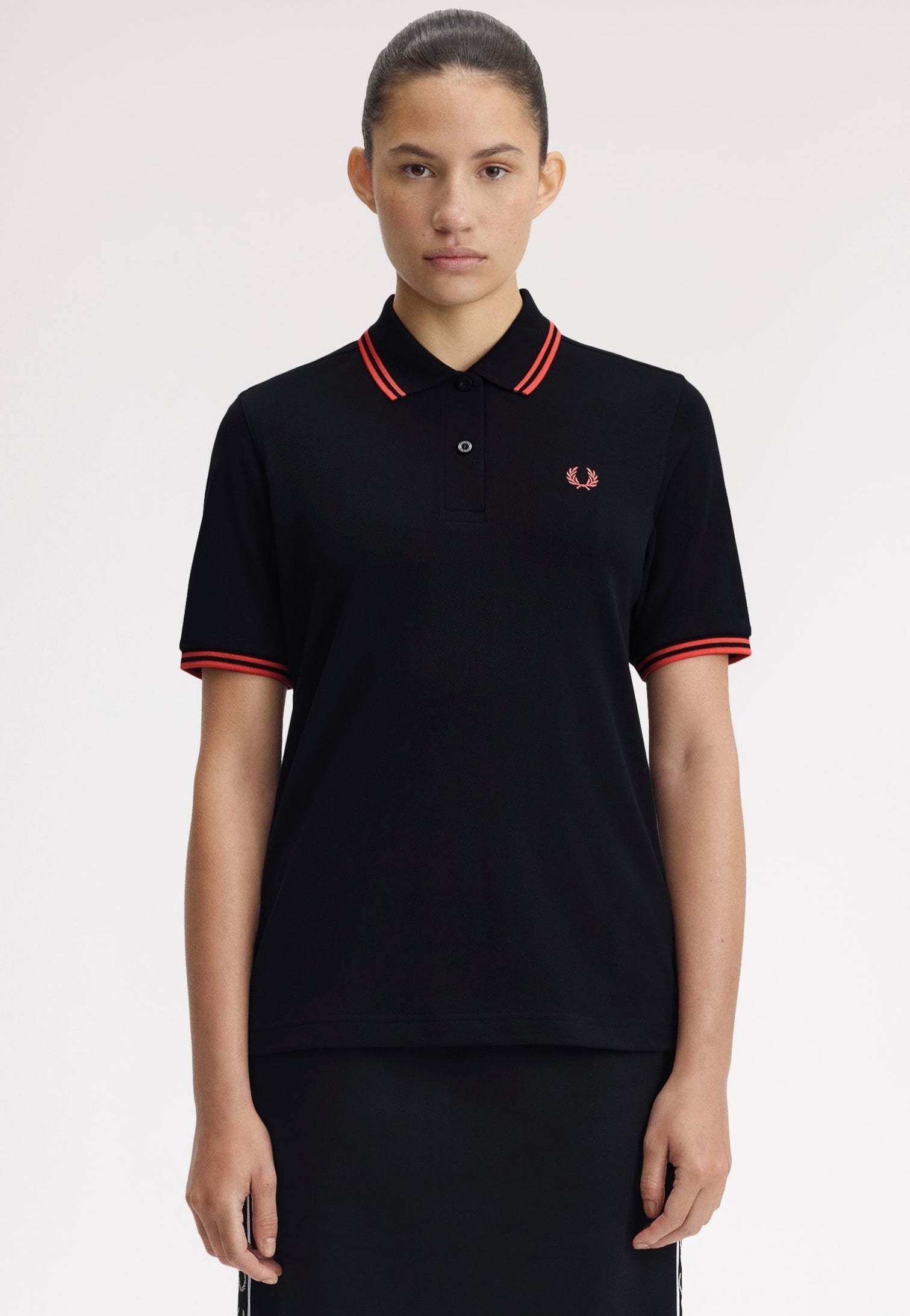 Fred Perry - Twin Tipped Black/Flamingo Tan/Flamingo Tan - Polo | Women-Image