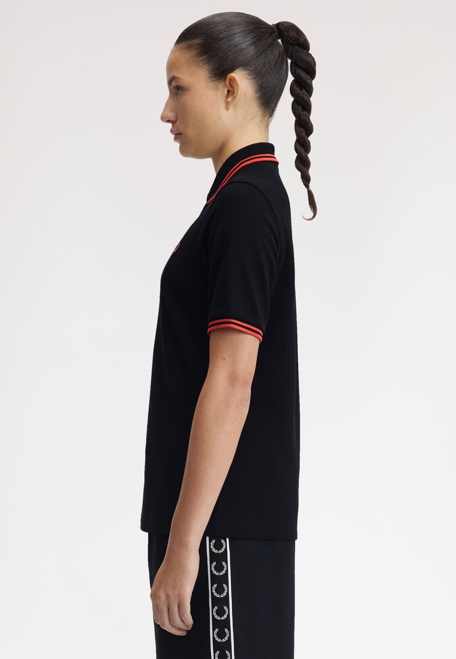 Fred Perry - Twin Tipped Black/Flamingo Tan/Flamingo Tan - Polo | Women-Image