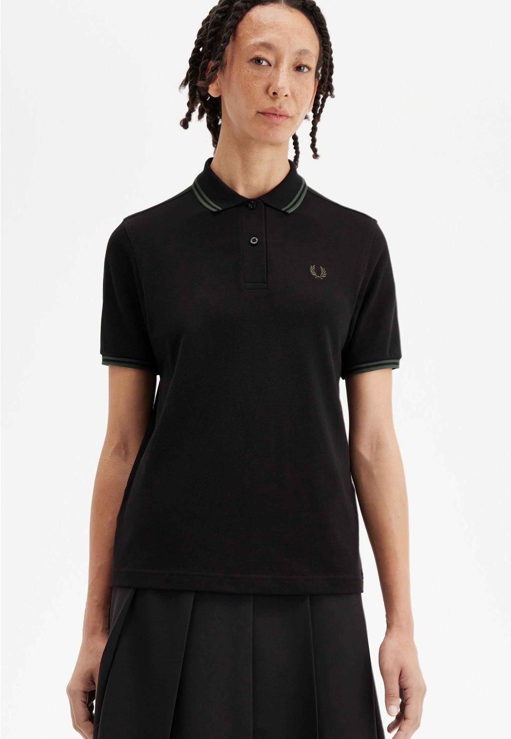 Fred Perry - Twin Tipped Black/Court Green - Polo | Women-Image