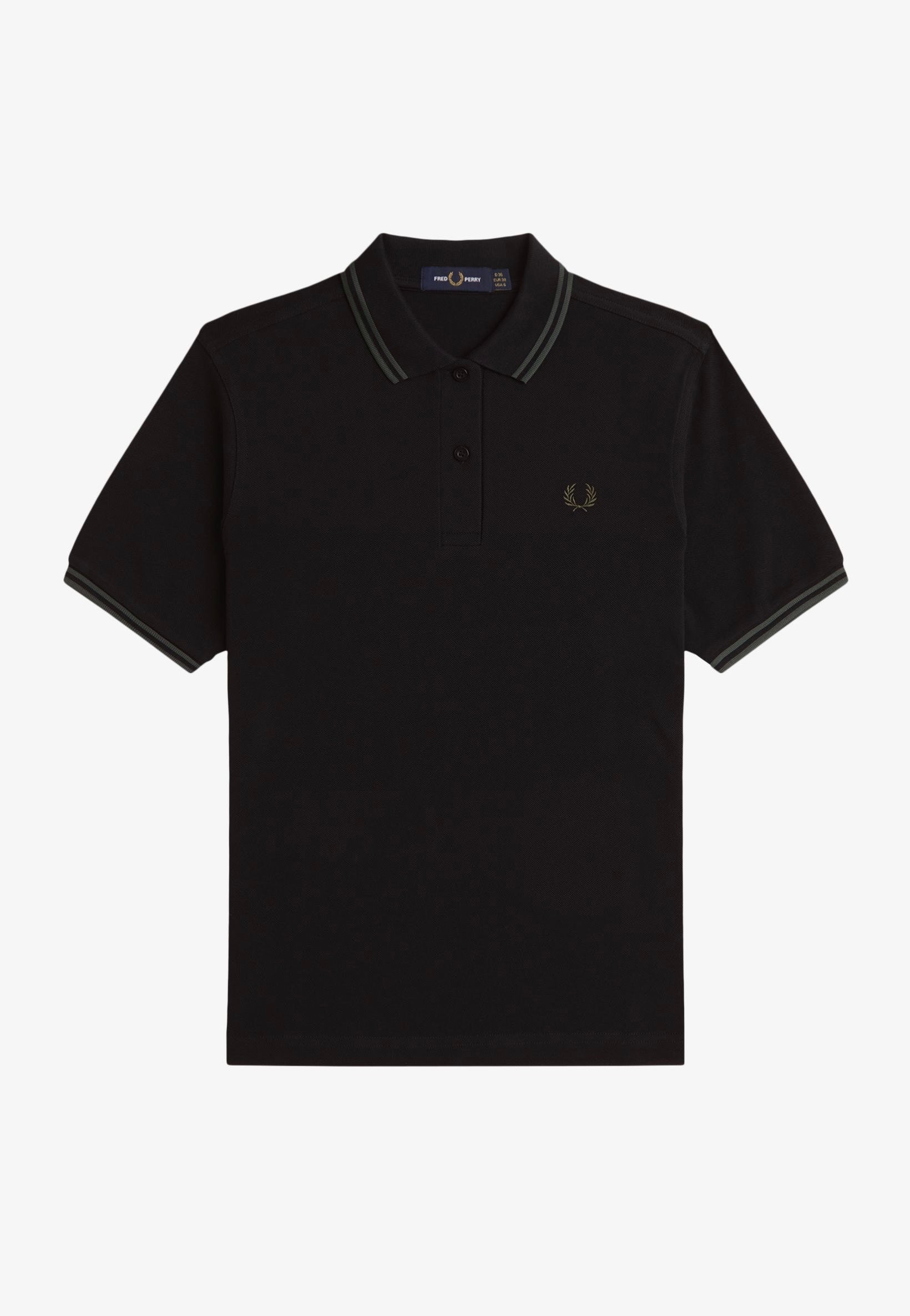 Fred Perry - Twin Tipped Black/Court Green - Polo | Women-Image