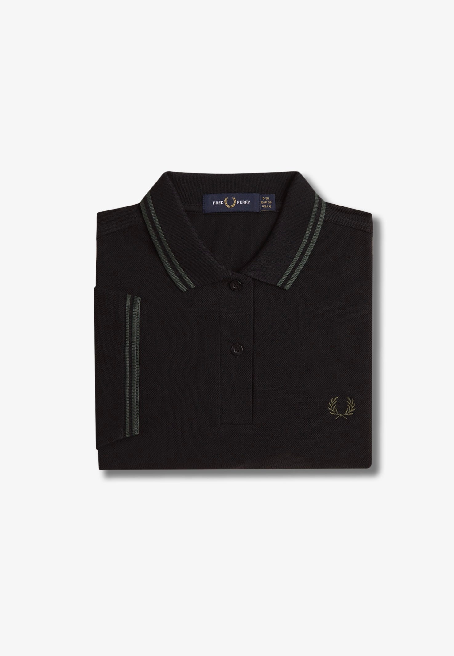 Fred Perry - Twin Tipped Black/Court Green - Polo | Women-Image