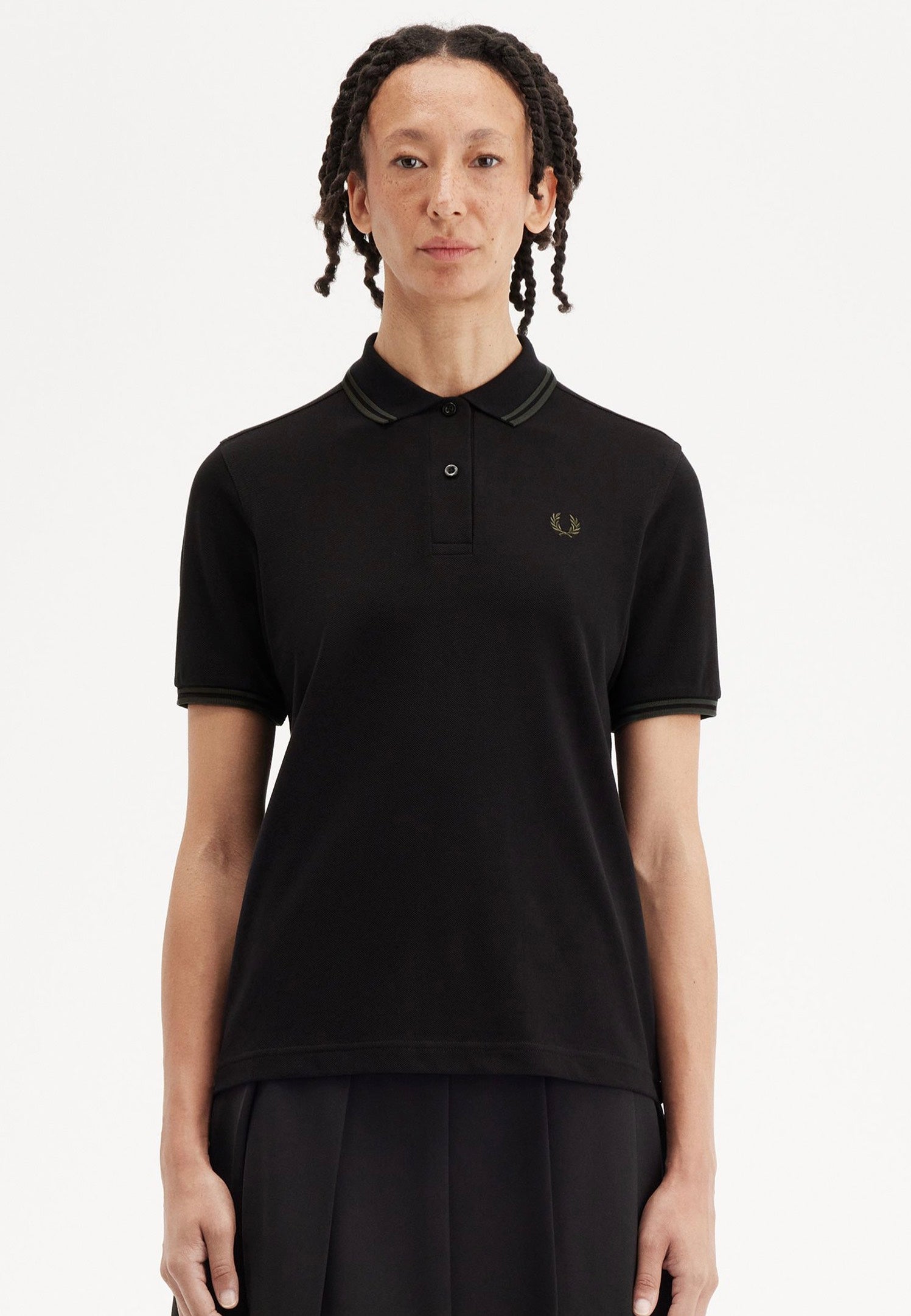 Fred Perry - Twin Tipped Black/Court Green - Polo | Women-Image