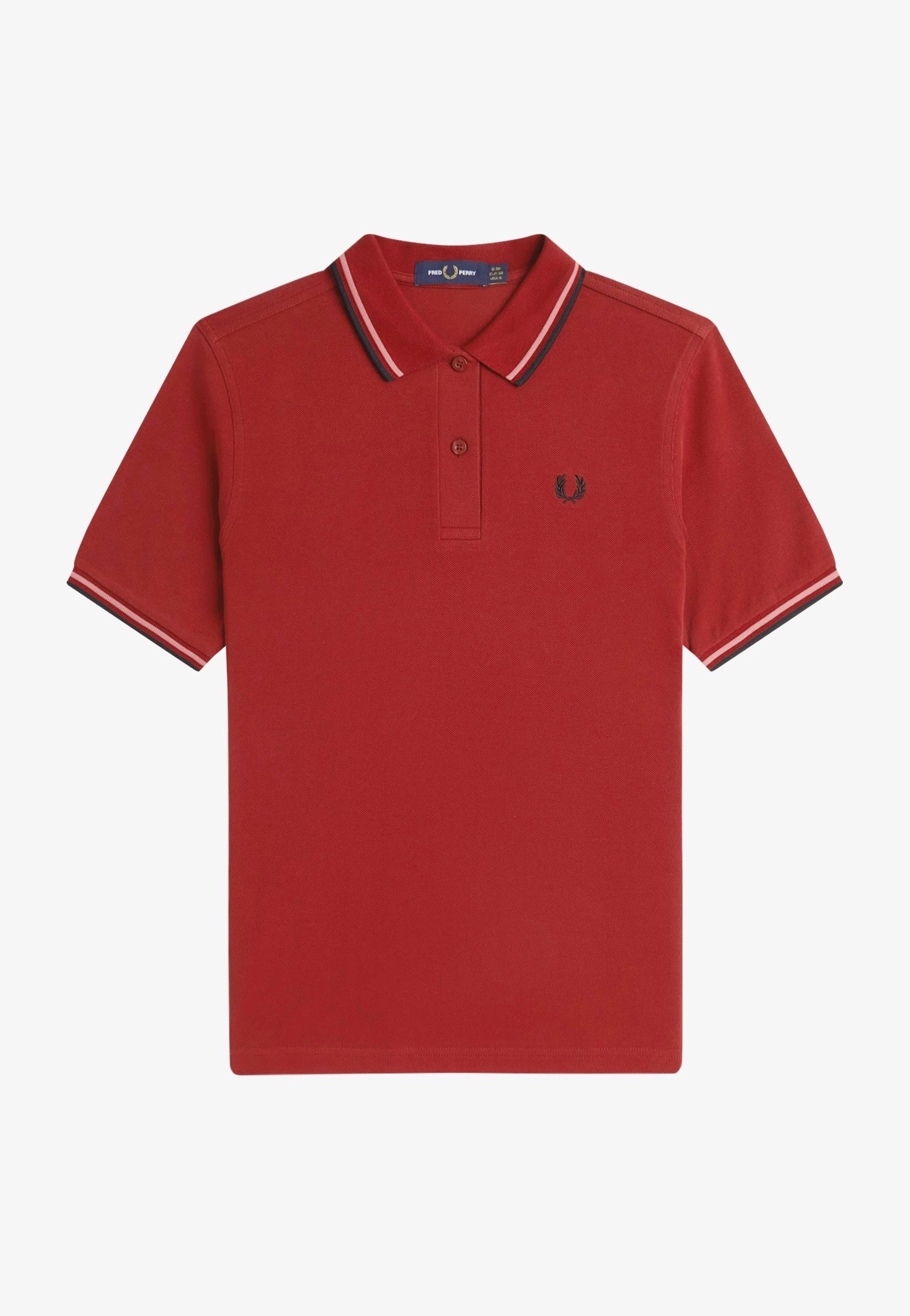 Fred Perry - Twin Tipped Burnt Red/Putty Pink/Black - Polo | Women-Image