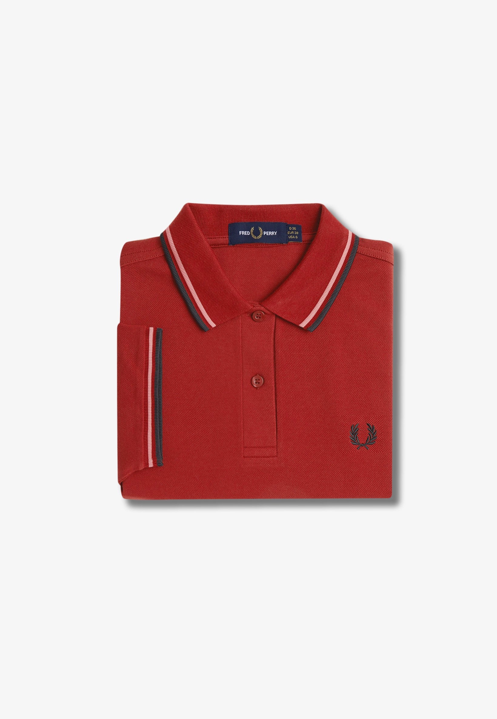 Fred Perry - Twin Tipped Burnt Red/Putty Pink/Black - Polo | Women-Image