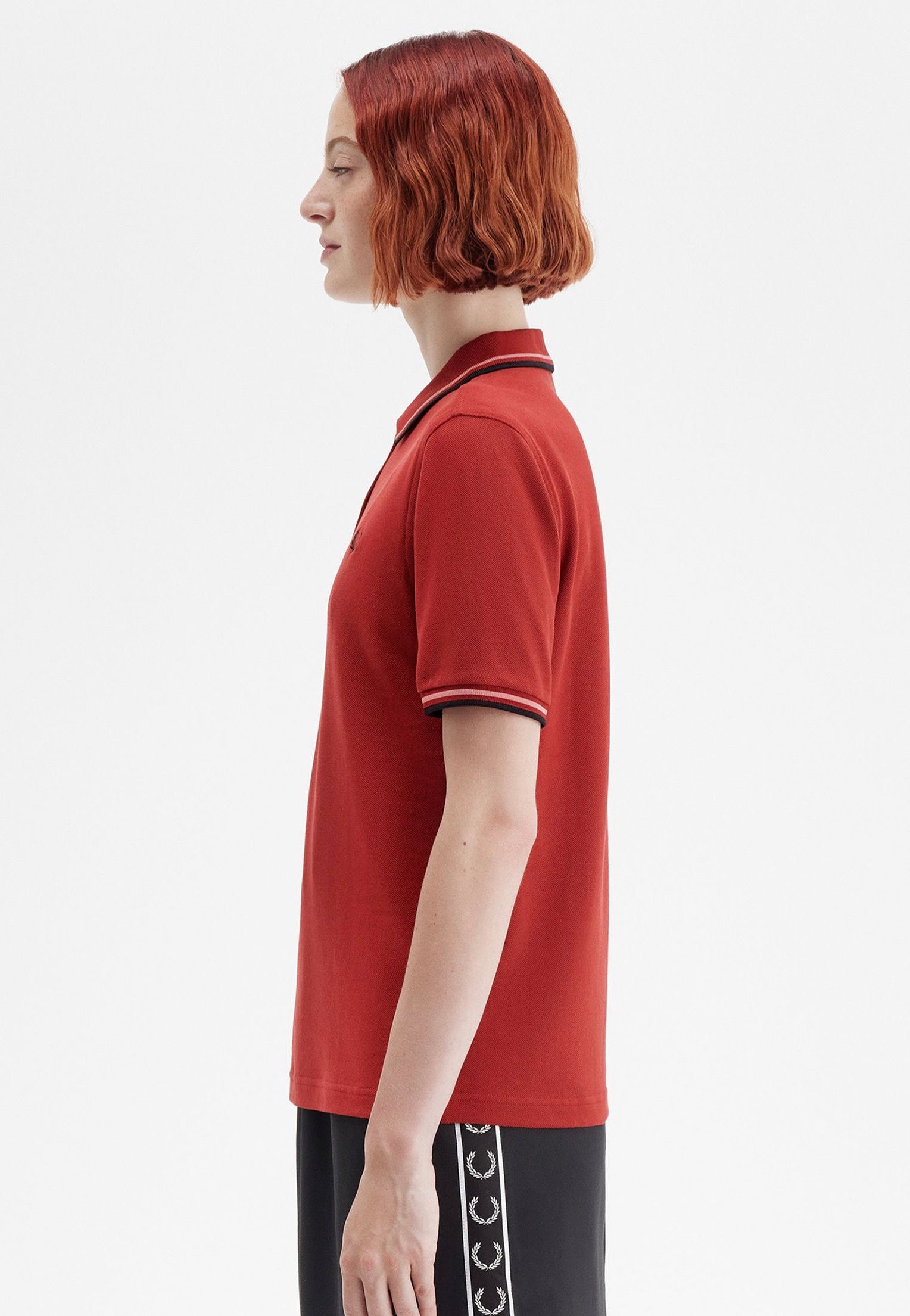 Fred Perry - Twin Tipped Burnt Red/Putty Pink/Black - Polo | Women-Image