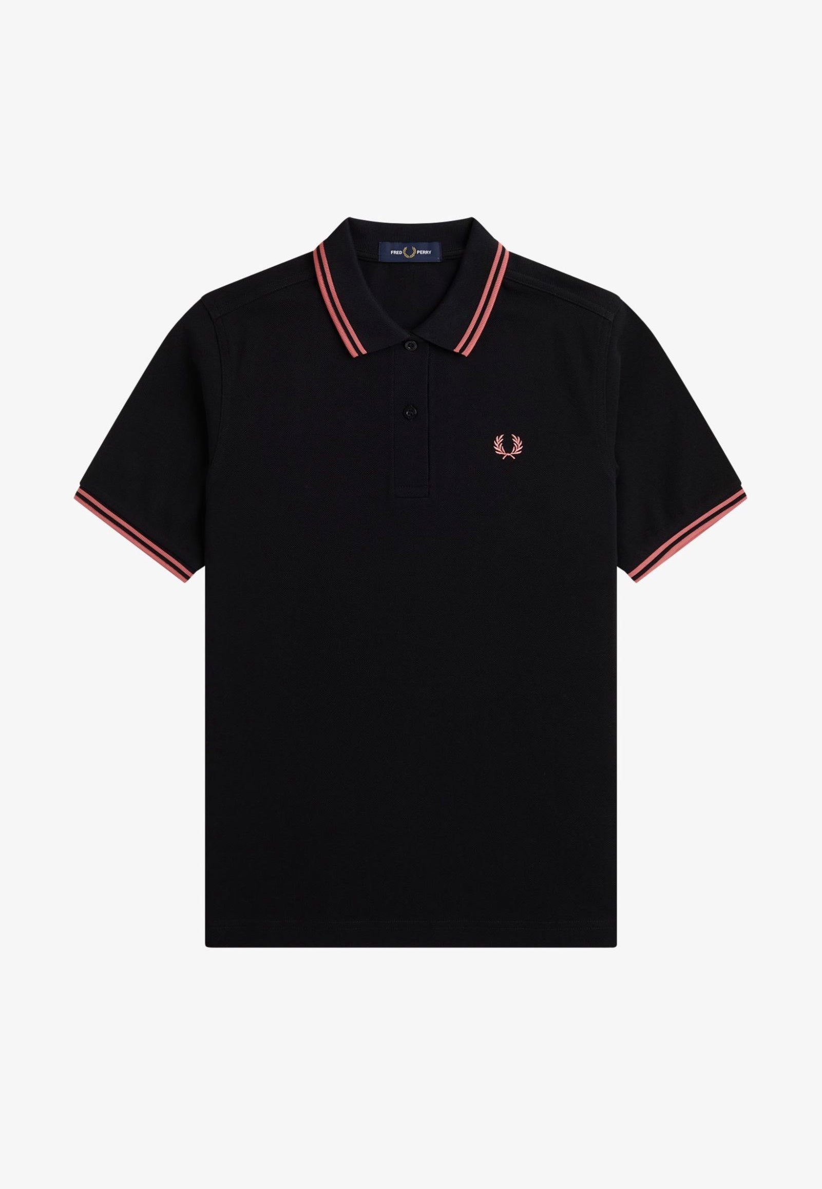 Fred Perry - Twin Tipped Fred Perry Black/Putty Pink - Polo | Women-Image