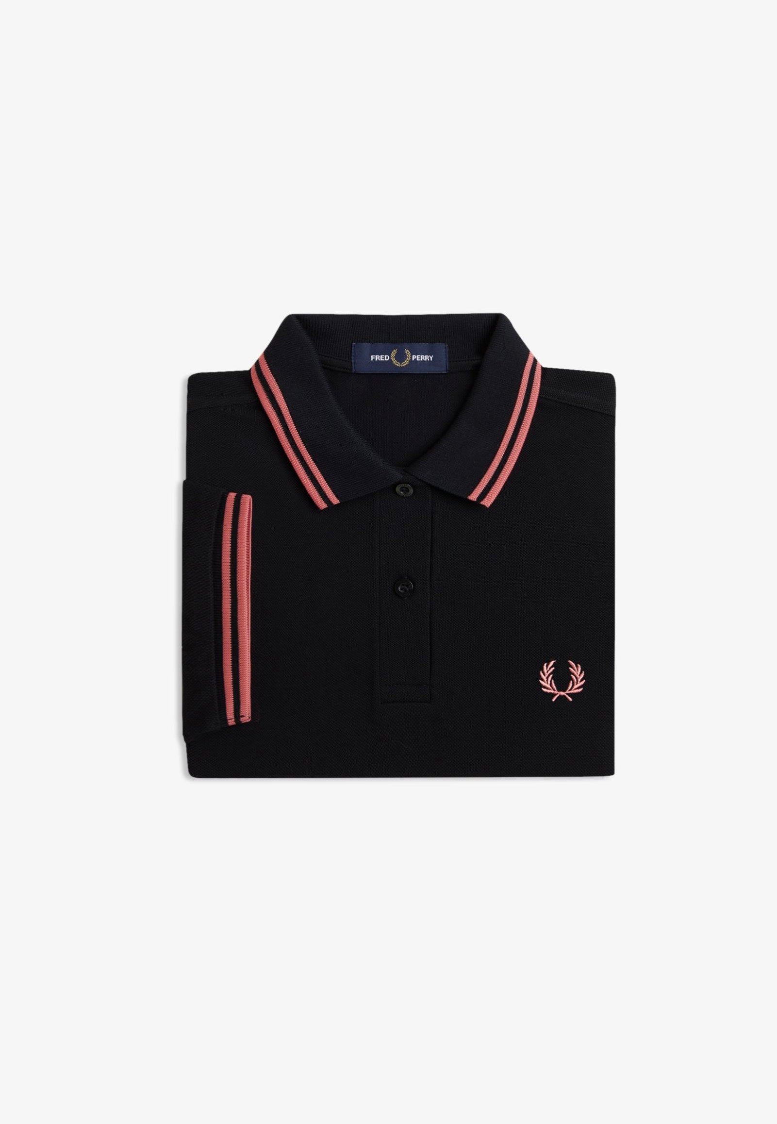 Fred Perry - Twin Tipped Fred Perry Black/Putty Pink - Polo | Women-Image
