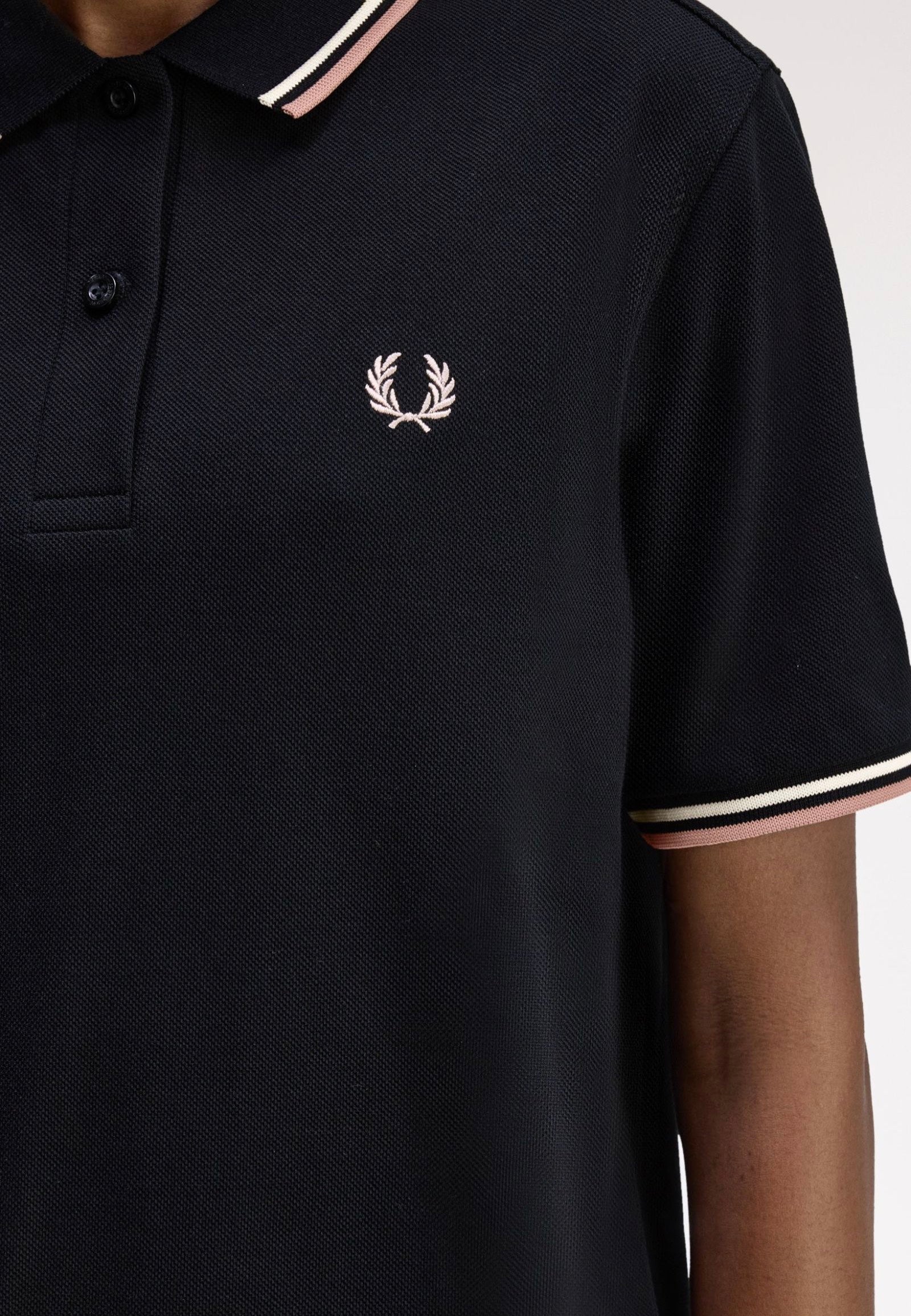 Fred Perry - Twin Tipped Black/Silky Peach/Blossom Pink - Polo | Women-Image