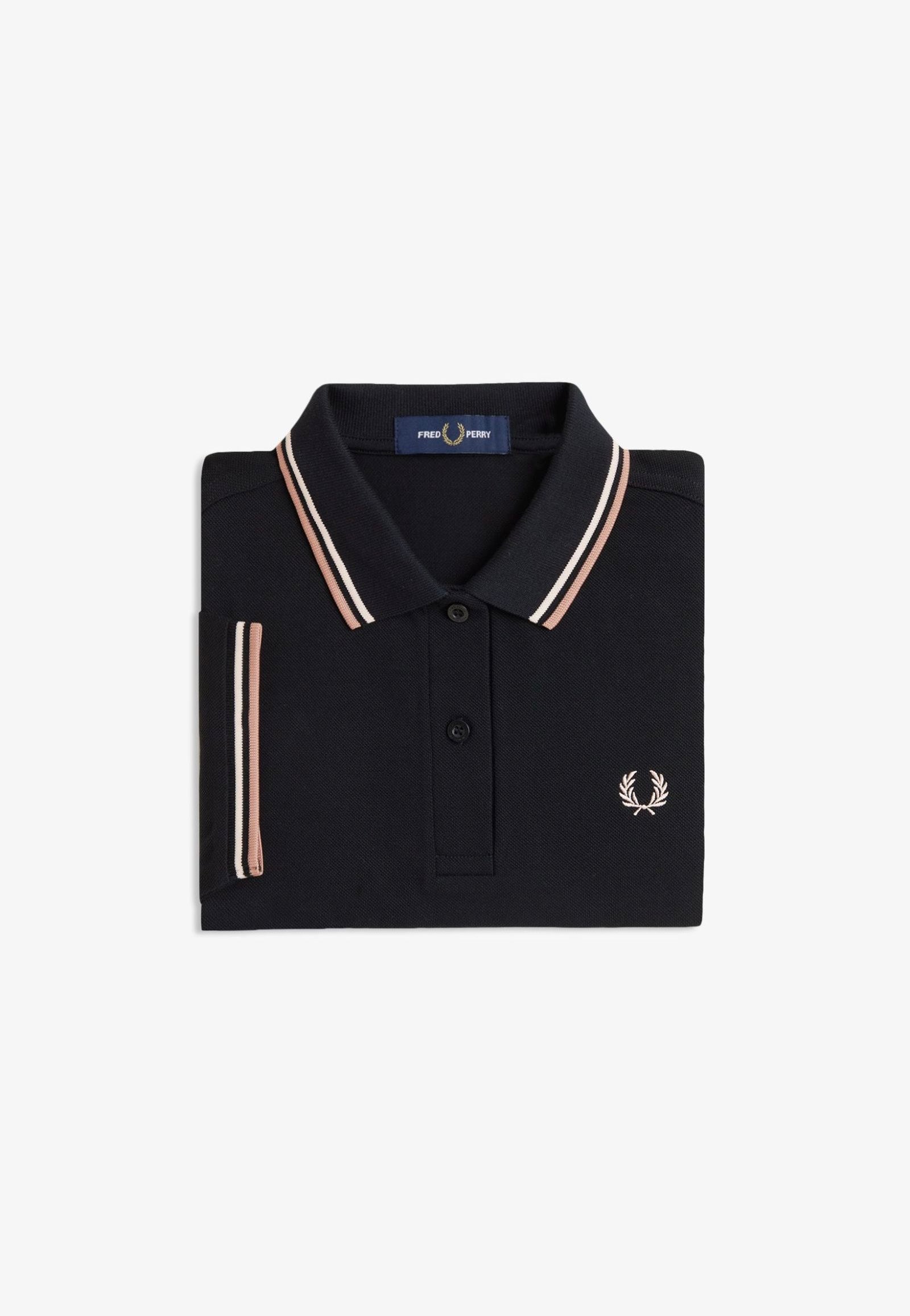 Fred Perry - Twin Tipped Black/Silky Peach/Blossom Pink - Polo | Women-Image