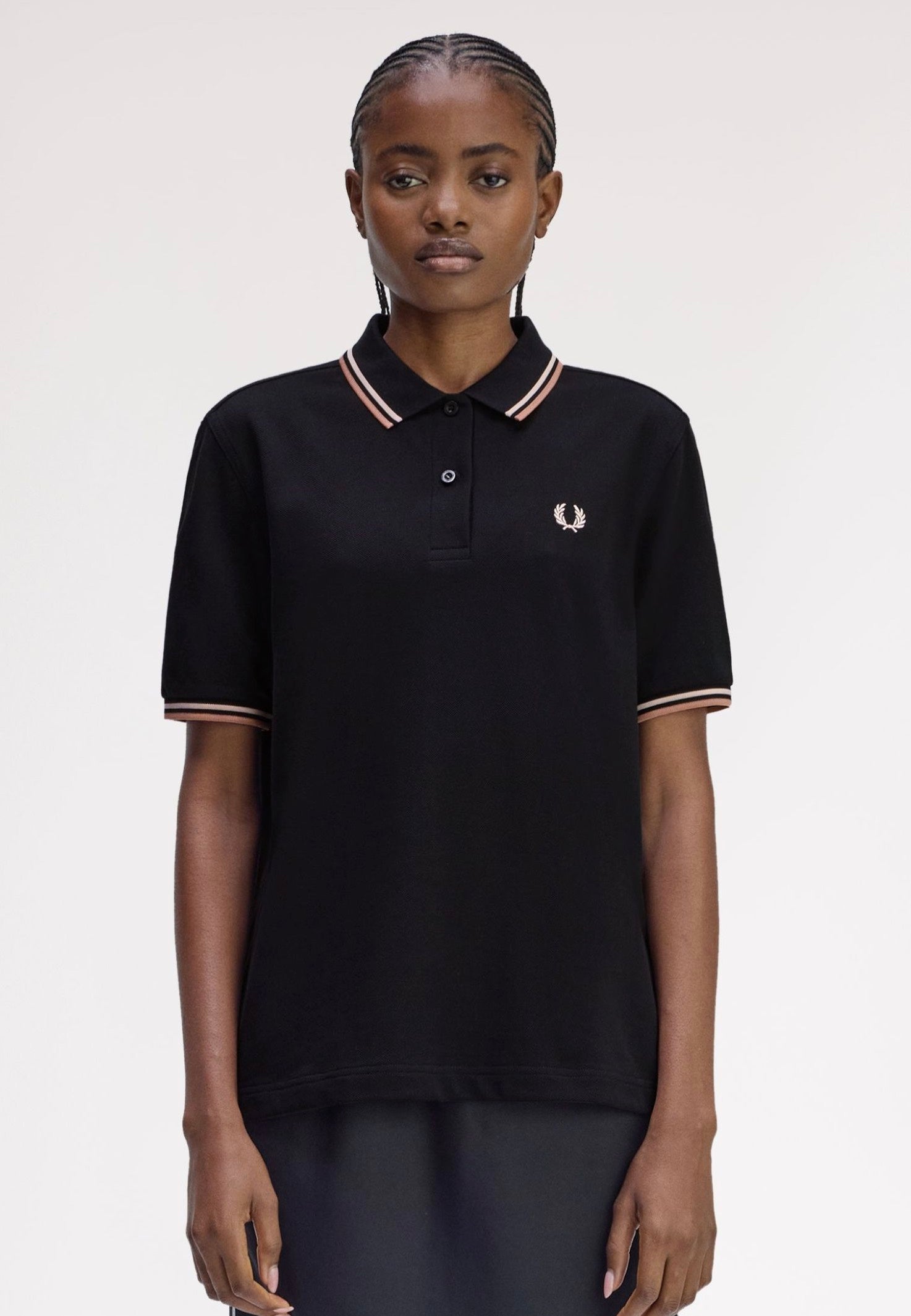 Fred Perry - Twin Tipped Black/Silky Peach/Blossom Pink - Polo | Women-Image