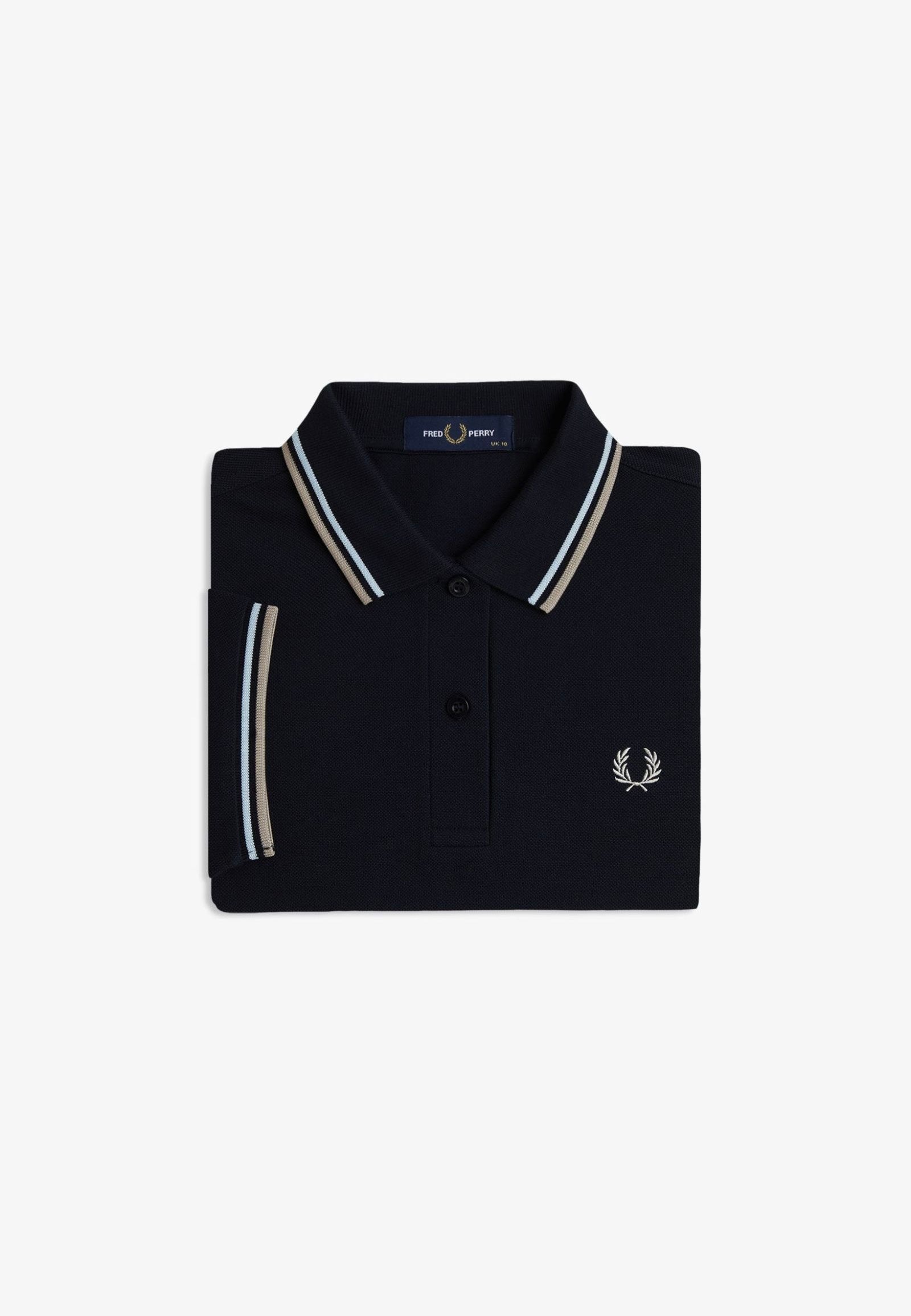 Fred Perry - Twin Tipped Navy/Light Ice/Warm Oatmeal - Polo | Women-Image