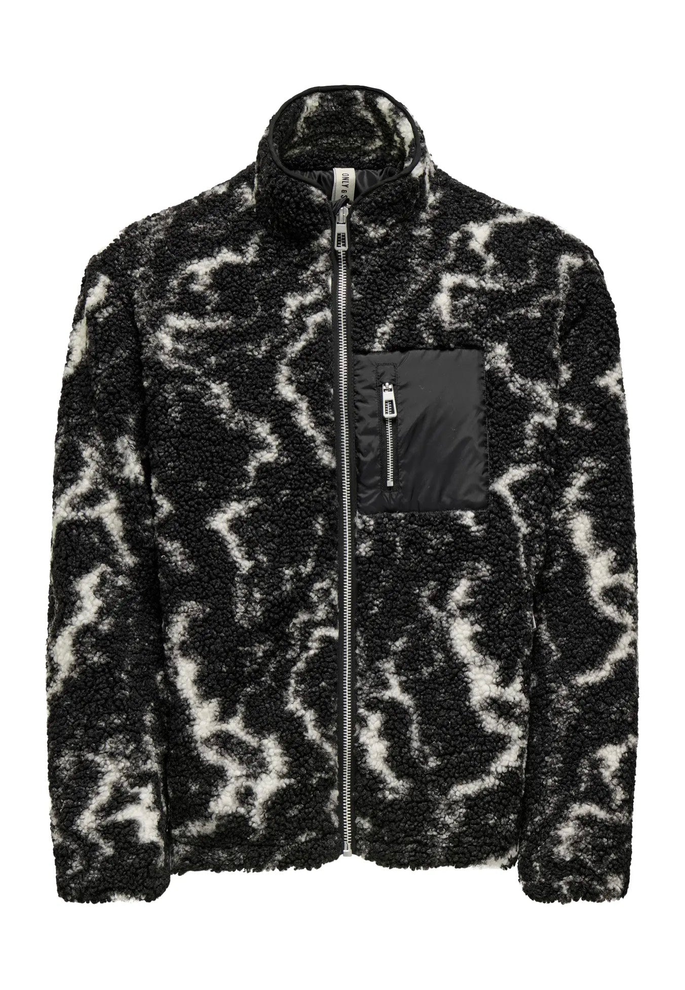 Only & Sons - Jaimy Sherpa Black/White - Jacket | Men-Image