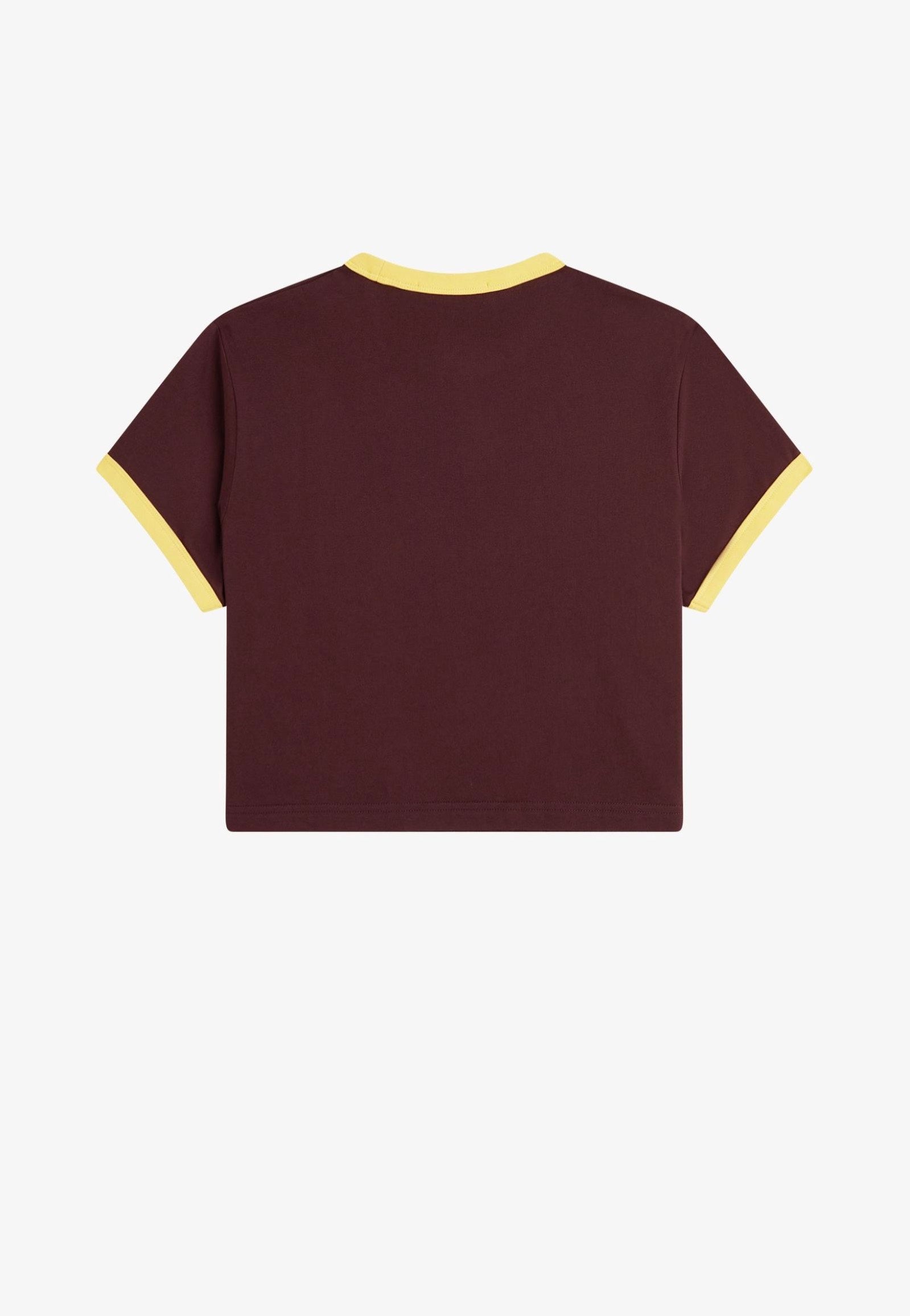 Fred Perry - Cropped Ringer Oxblood - T-Shirt | Women-Image