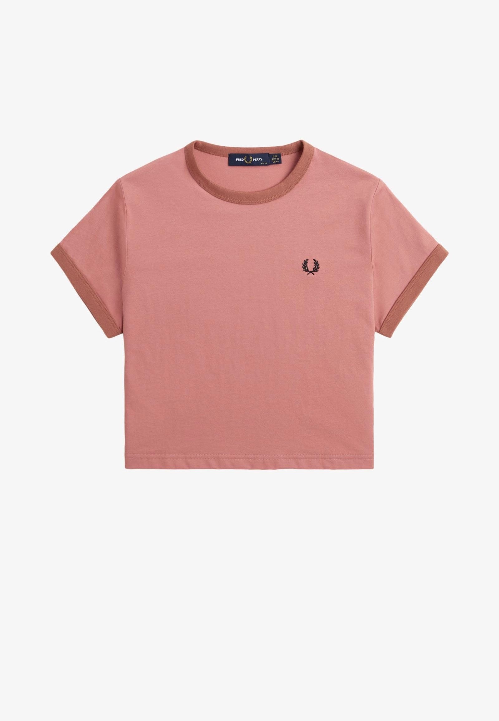 Fred Perry - Cropped Ringer Putty Pink - T-Shirt | Women-Image